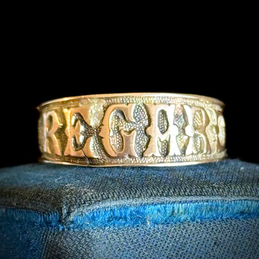 Antique Victorian REGARD Ring; Circa 1884