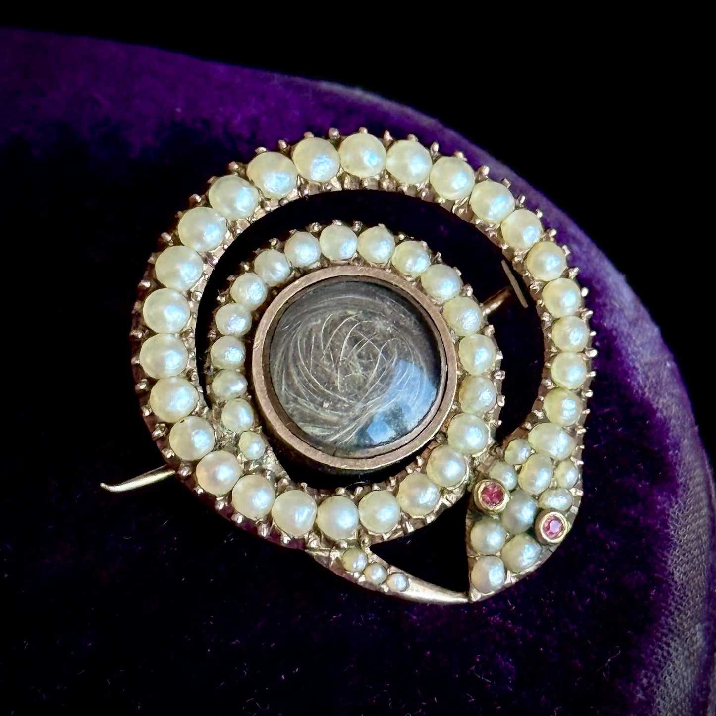 Georgian Serpent Mourning Brooch; Circa 1809