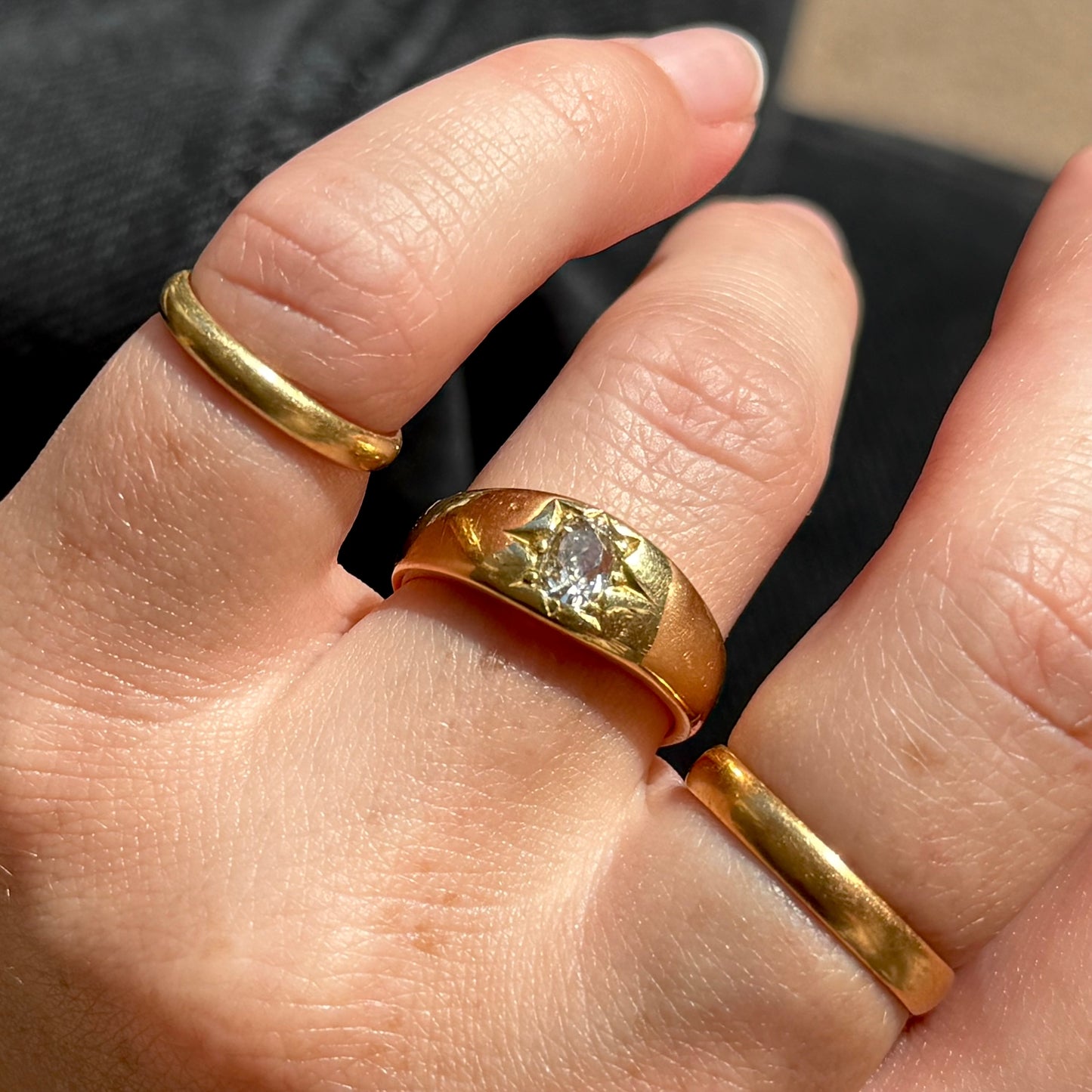 Victorian Oval Old Cut Ring in 18 Carat Gold; Circa 1880