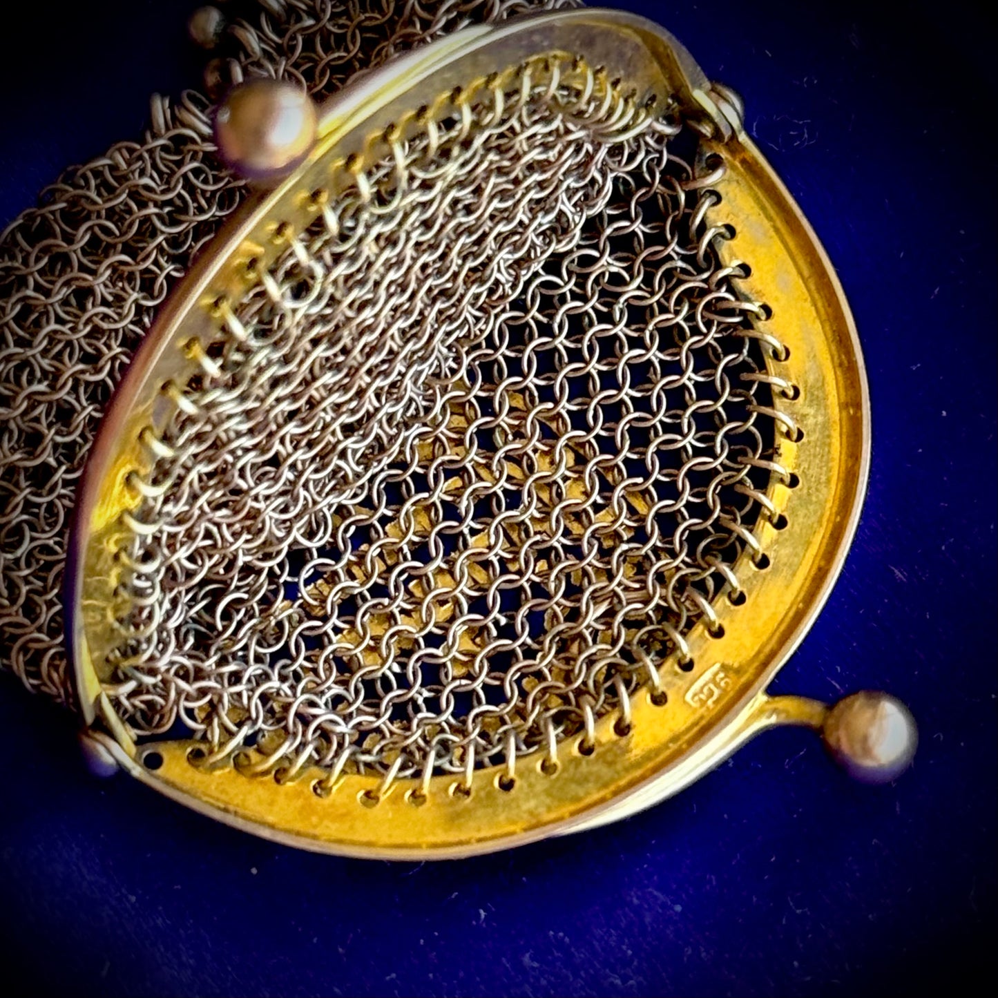 Antique Miniature Woven Mesh Purse Pendant
