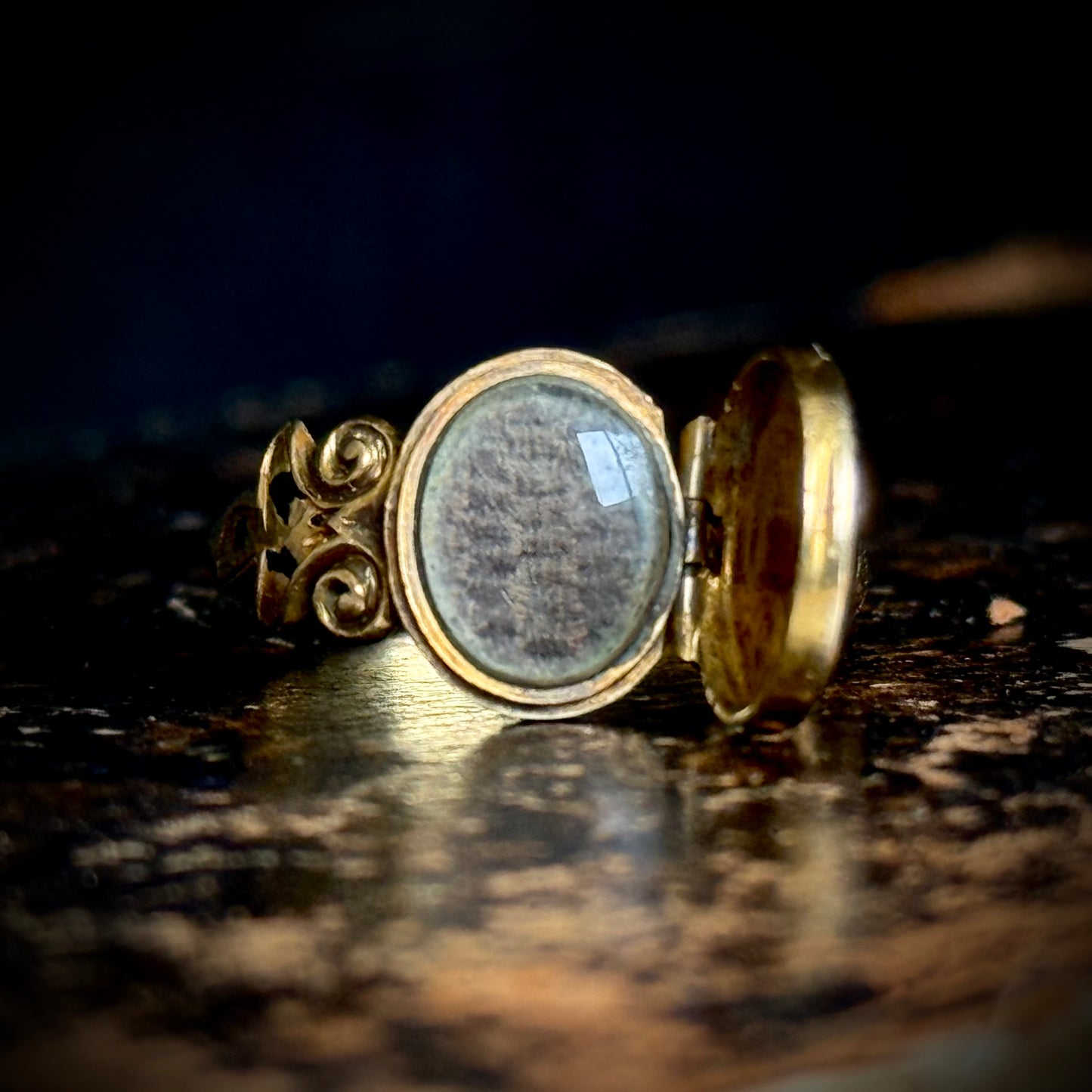 Antique Victorian Locket Mourning Ring
