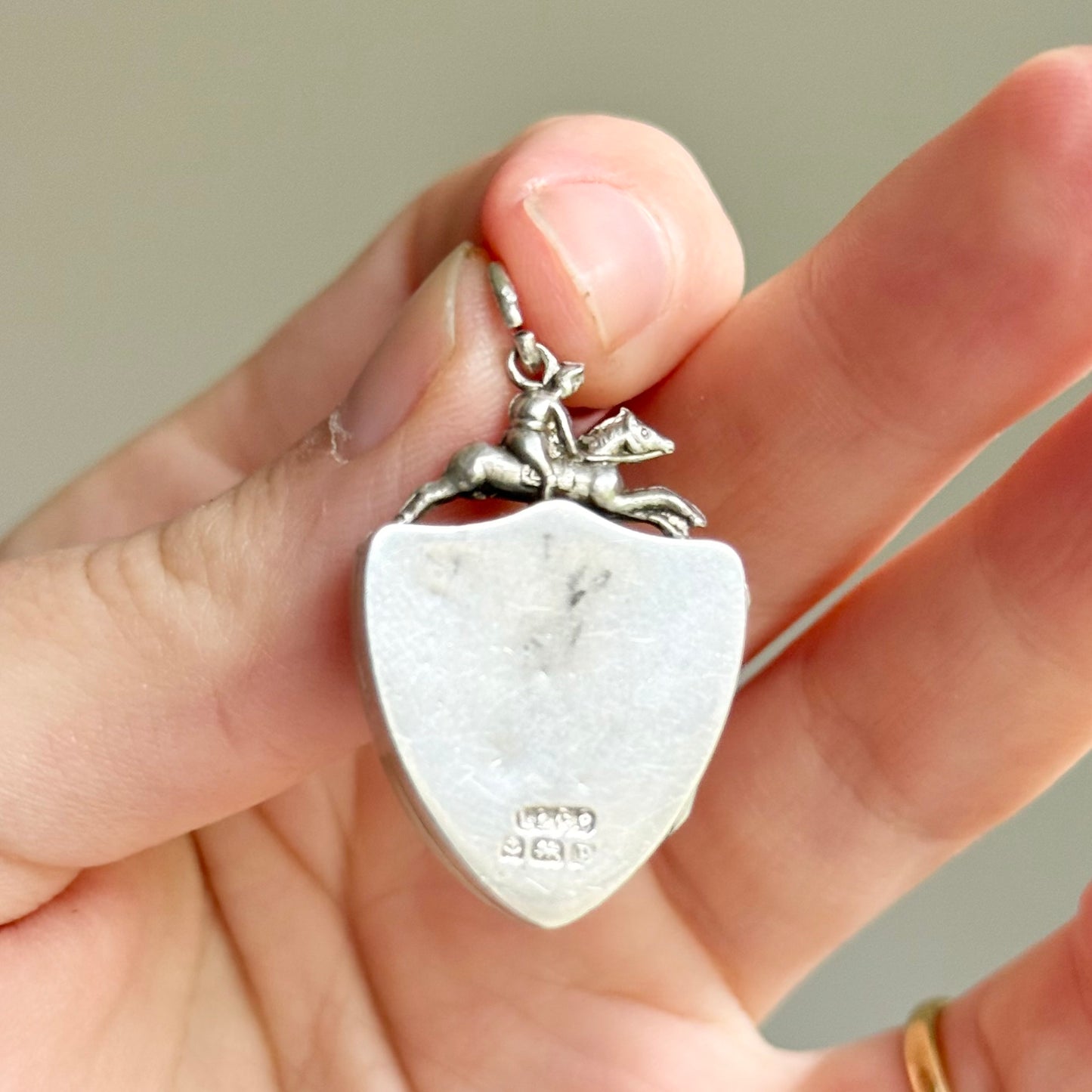 Antique Lucky Horseshoe Locket in Silver; Circa 1914