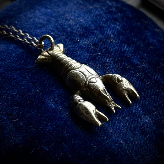 Vintage Silver American Lobster Conversion Pendant and Chain