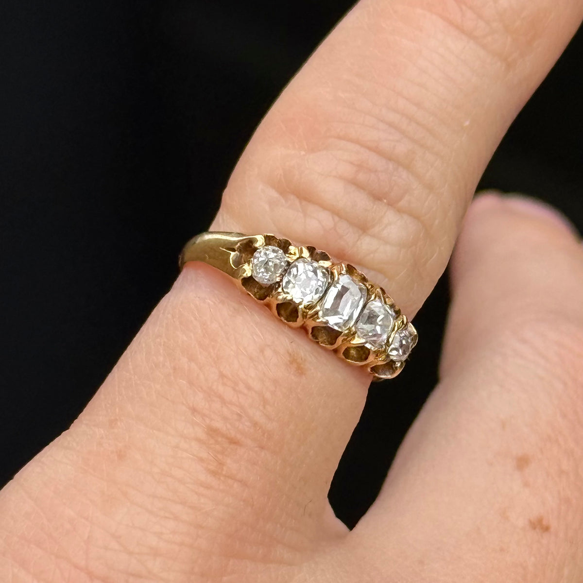 Antique Five Stone Diamond Ring in 18 Carat Gold; Circa 1880
