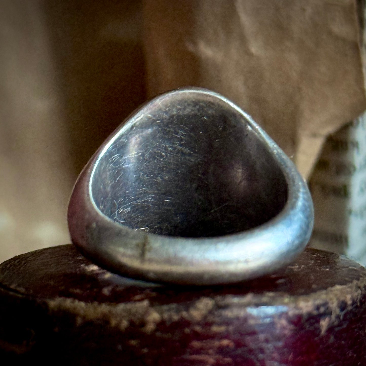 Antique Ecclesiastical Silver Signet Ring