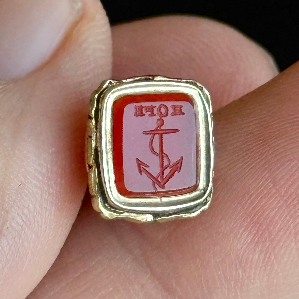 Georgian Hope & Anchor Intaglio Fob Pendant; Circa 1830