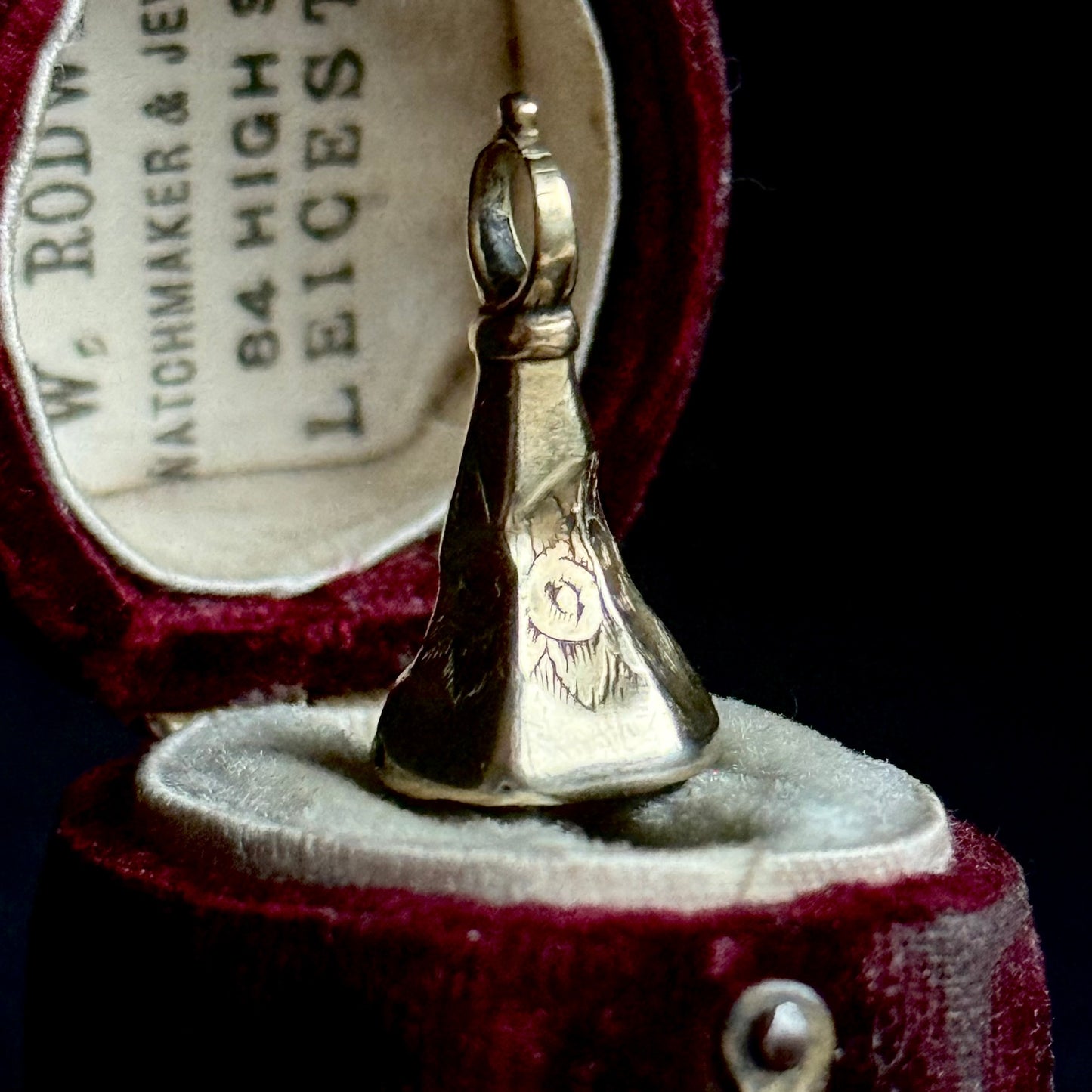 Antique Sentimental Citrine Intaglio Fob; Circa 1860