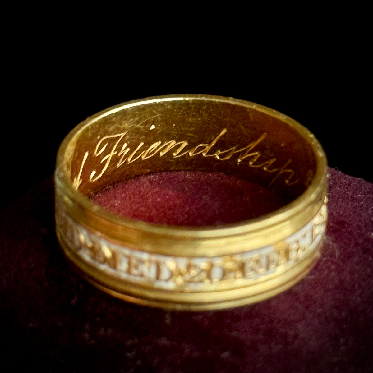 Antique Georgian Mourning Ring 22 Carat Gold; Circa 1805