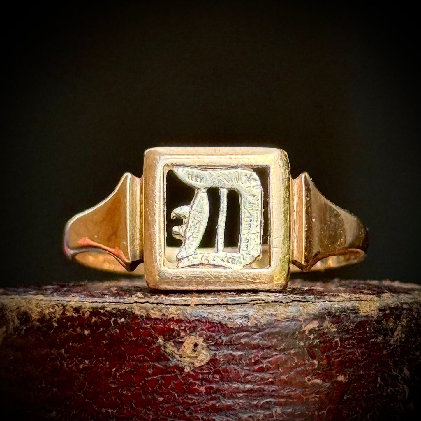 Antique Monogram 'D' Signet Ring; circa 1926