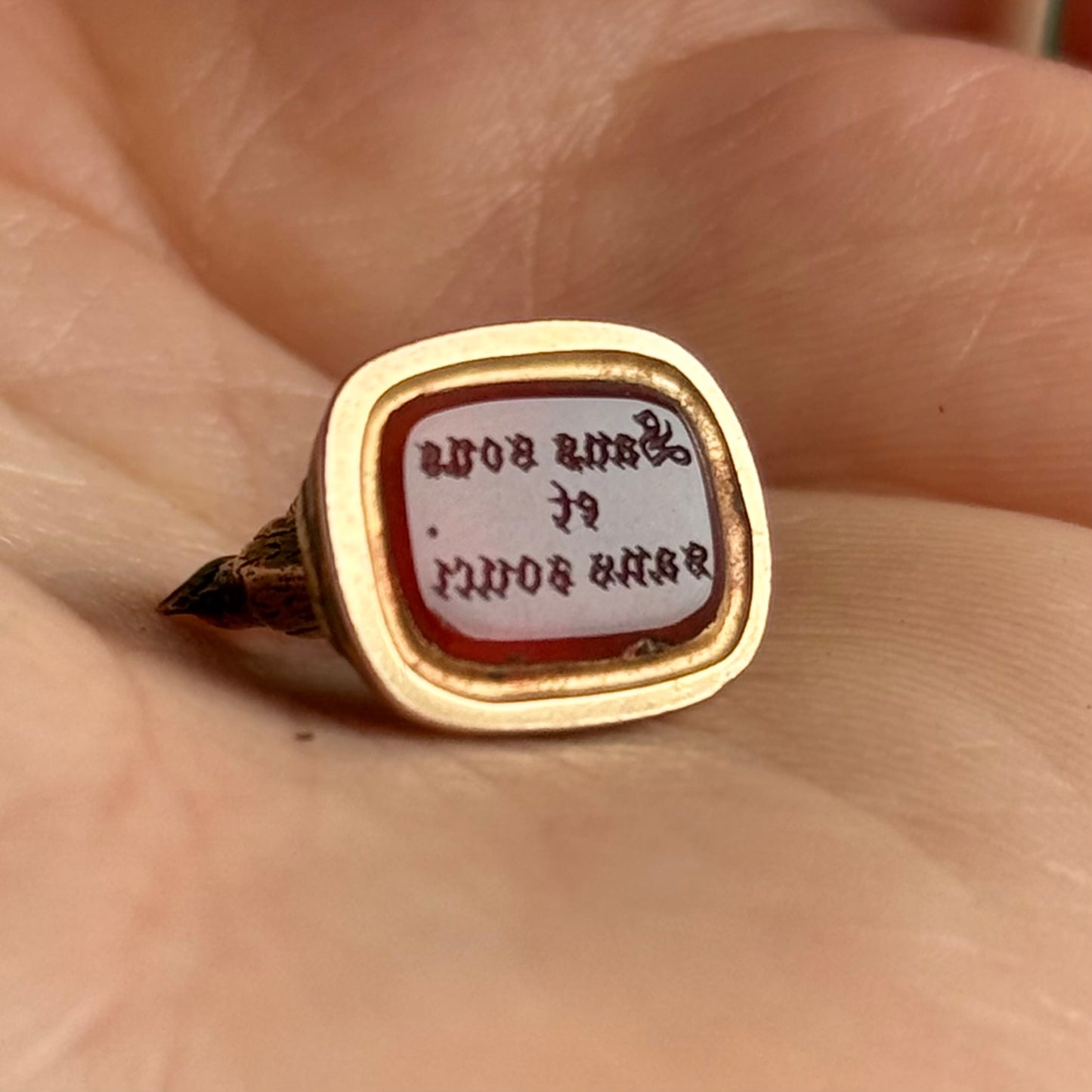 Antique Georgian Carnelian Bird Intaglio Fob in 15 carat Gold; Circa 1820