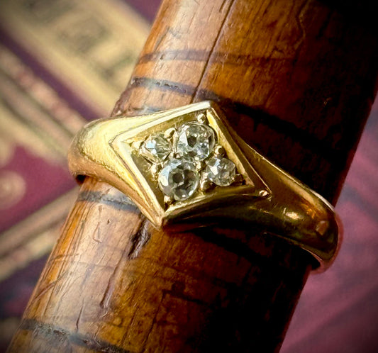 Victorian Old Cut Diamond Ring in 18 Carat Gold; Circa 1880