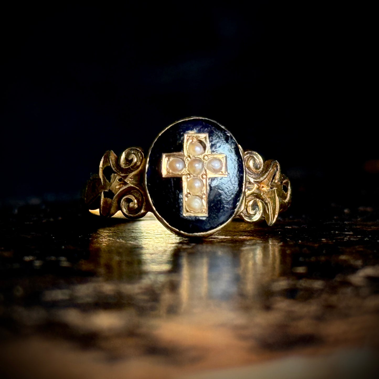 Antique Victorian Locket Mourning Ring