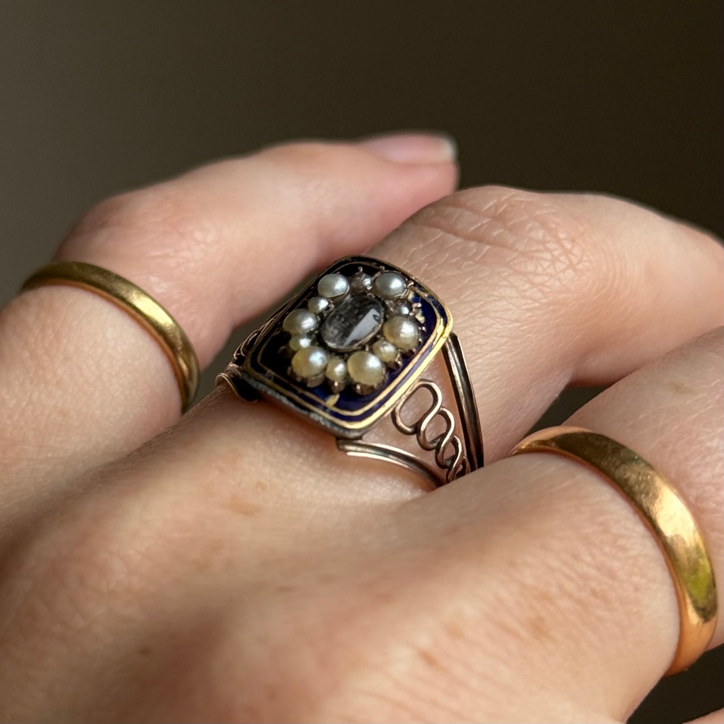 Antique Georgian Mourning Ring in 9 Carat Gold