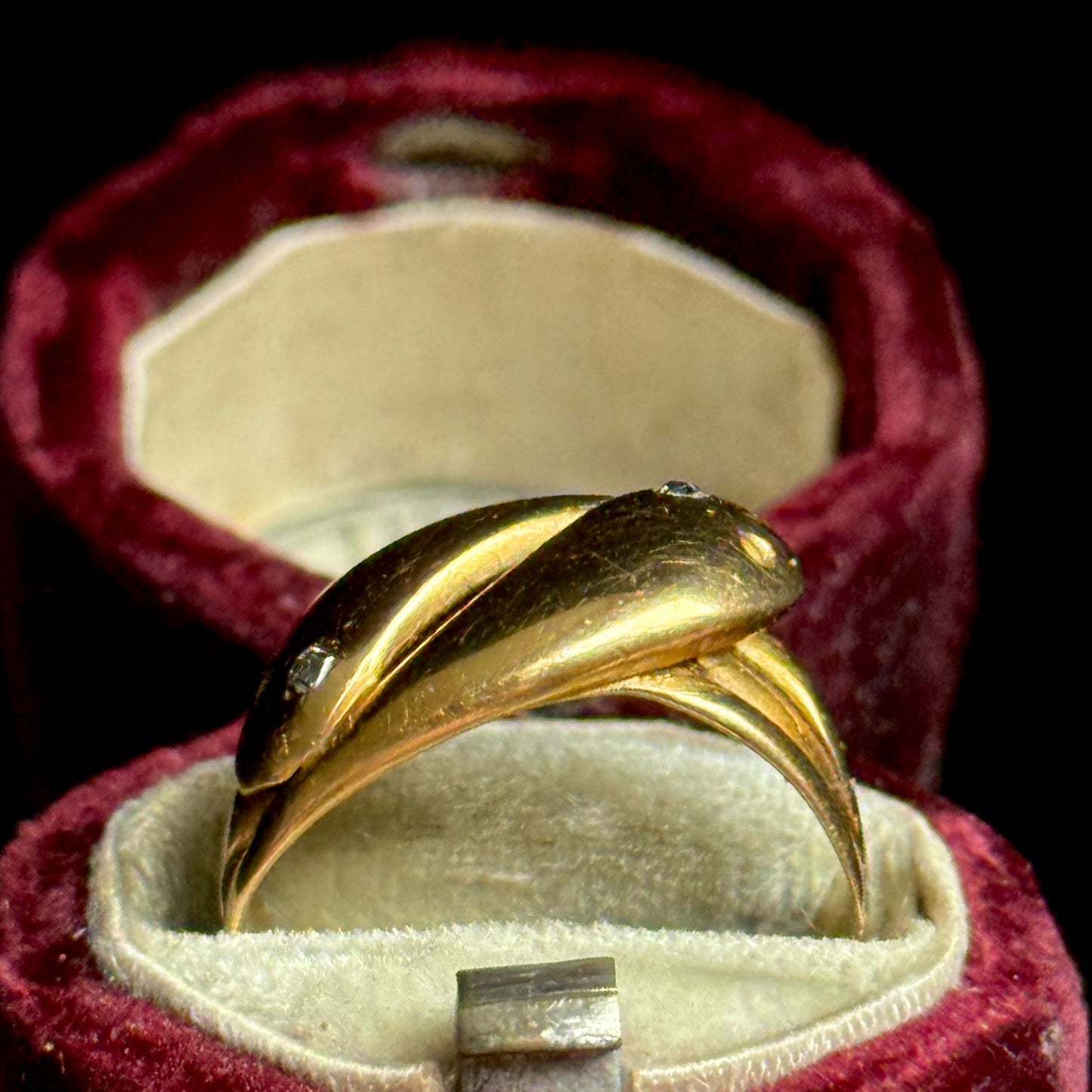 Victorian Diamond Double Snake Ring in 18 Carat Gold; Circa 1880