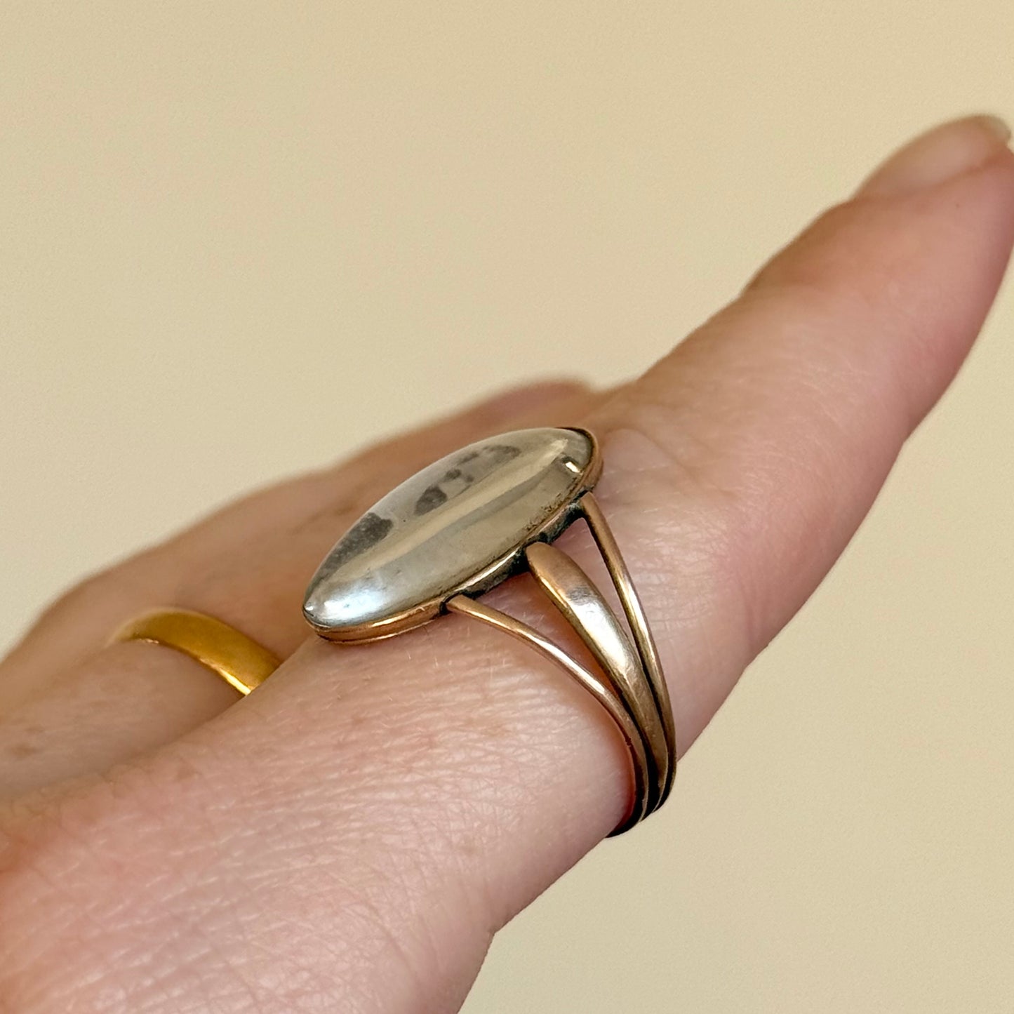 Antique Victorian Mourning 'Mary' Portrait Ring; Circa 1860
