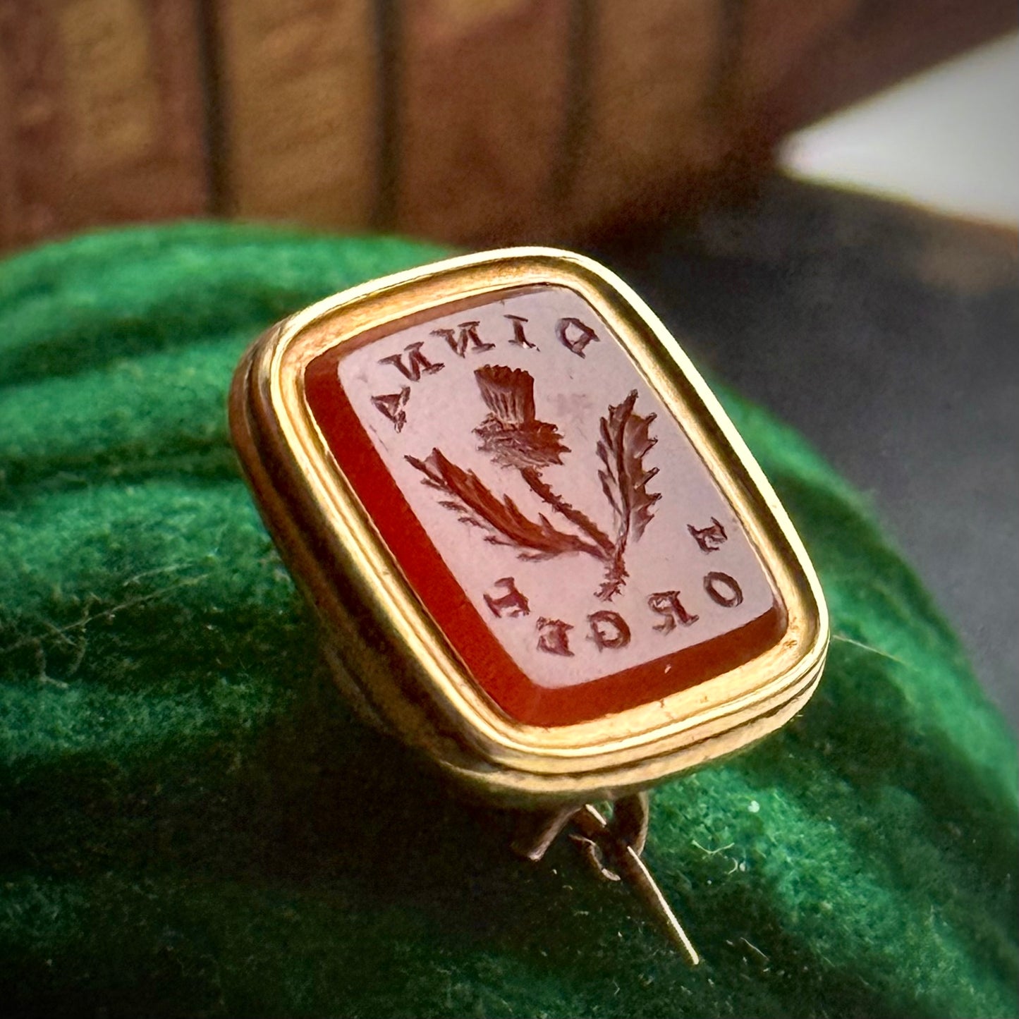 Georgian 'Dinna Forget' Carnelian Intaglio Brooch