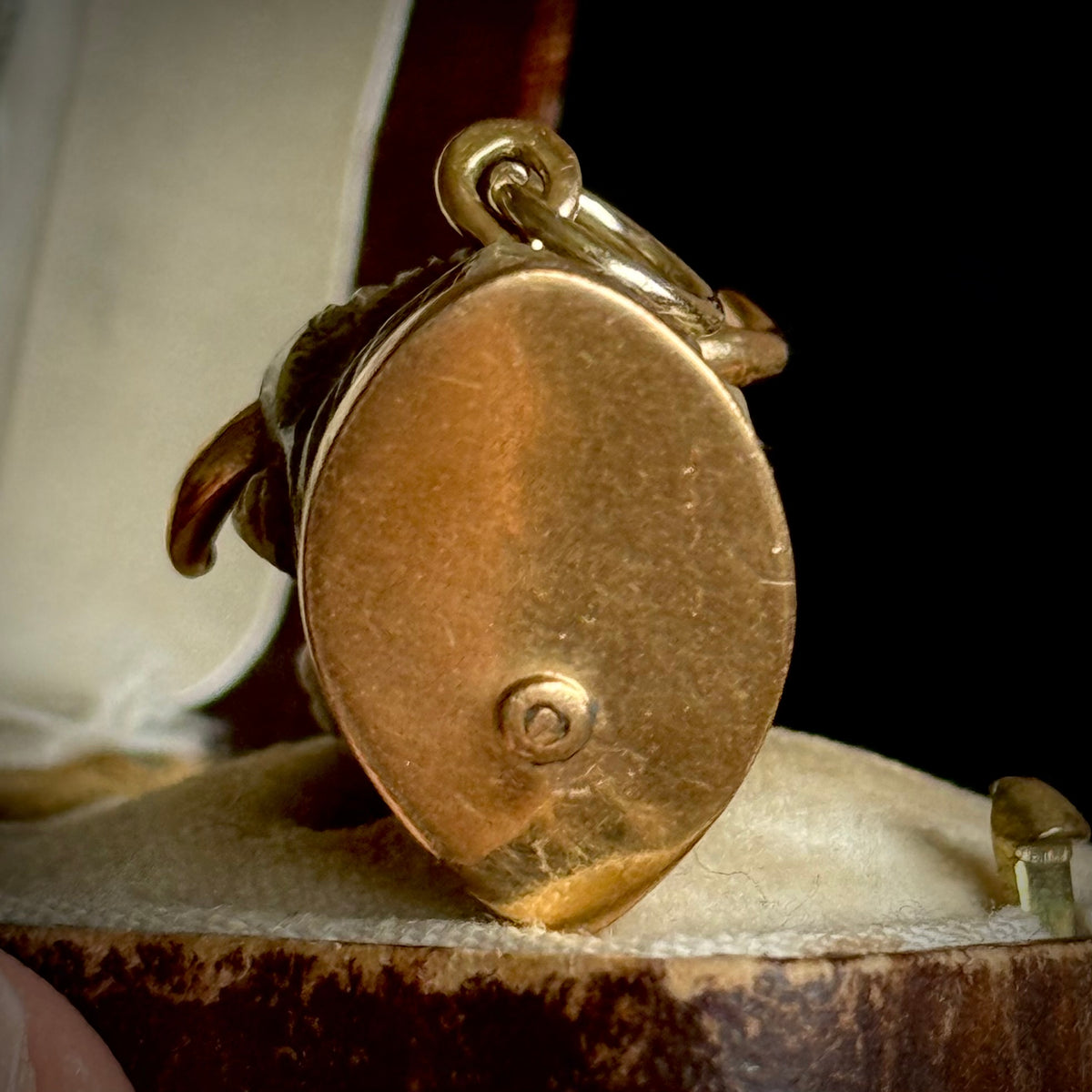 Antique Bull Pendant in Bone & 9 Carat Gold; Circa 1880