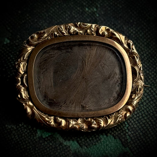 Antique Victorian Mourning Brooch; Circa 1847