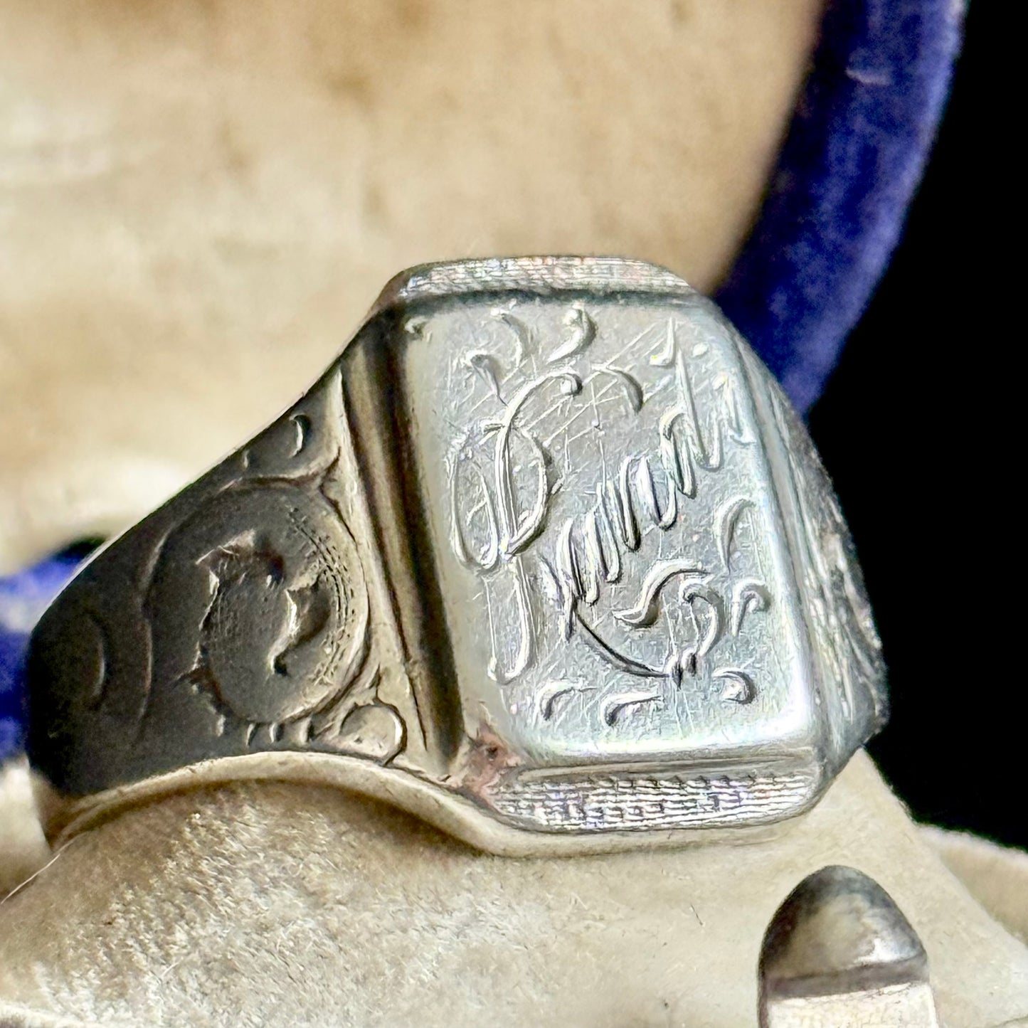 Antique Randi Signet Ring in Sterling Silver