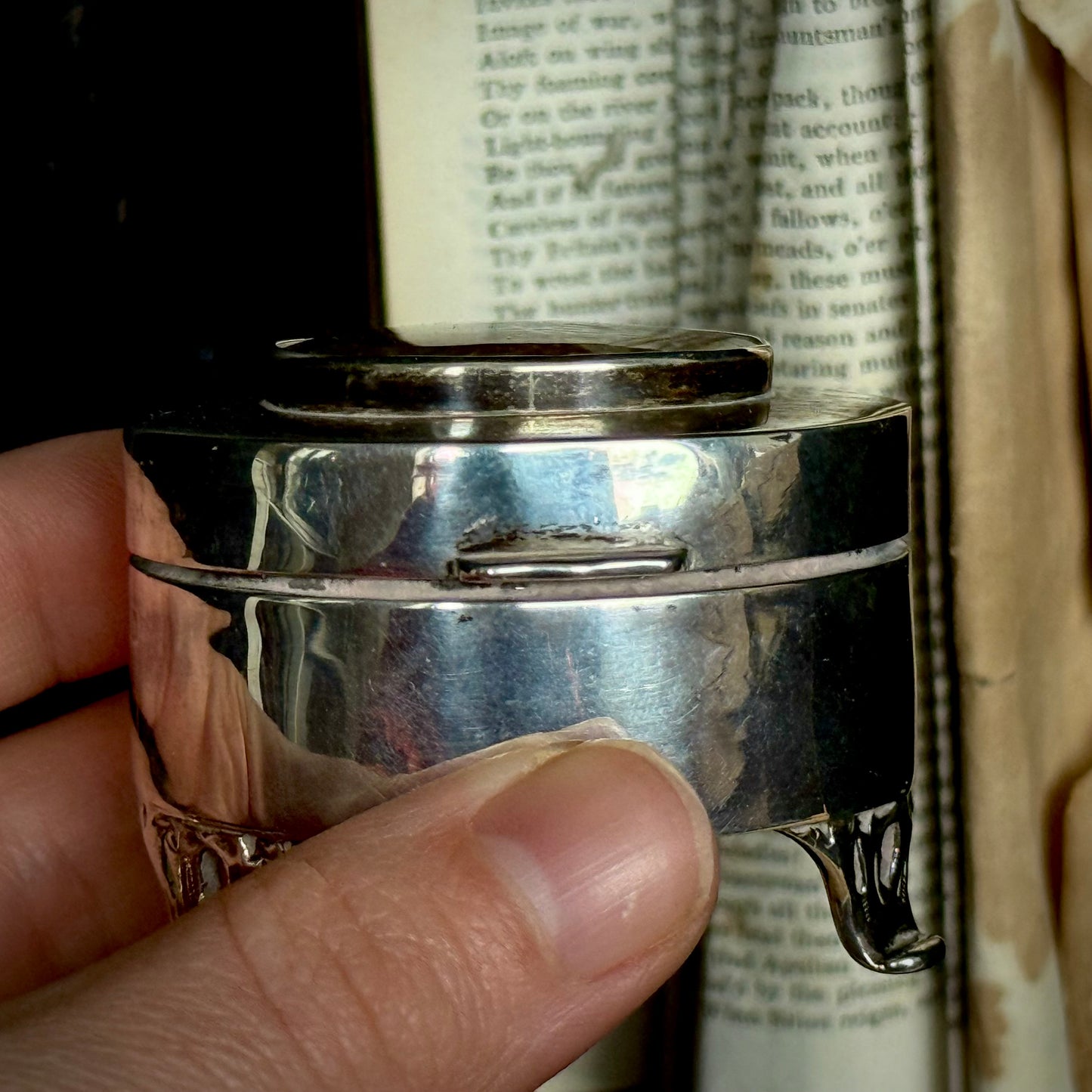 Antique Agate Set Silver Jewellery Box; Circa 1907