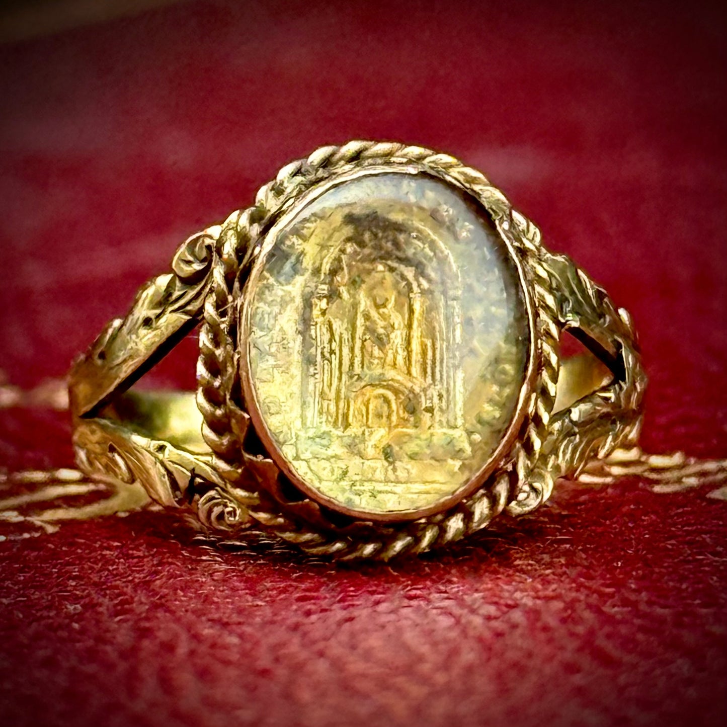 Victorian French Catholic Saints Medal Ring; Circa 1850