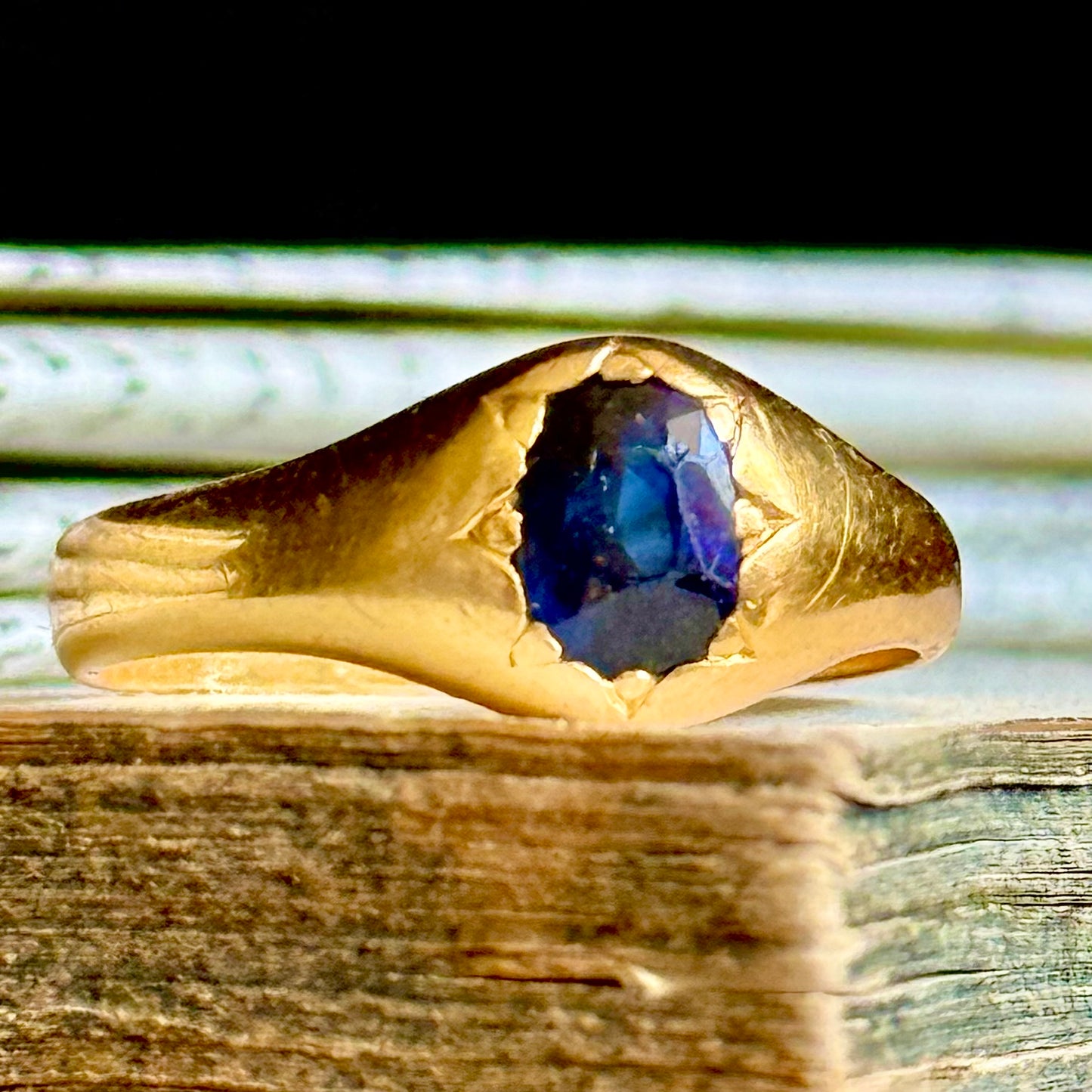 Victorian Sapphire Ring in 22 Carat Gold ; Circa 1880