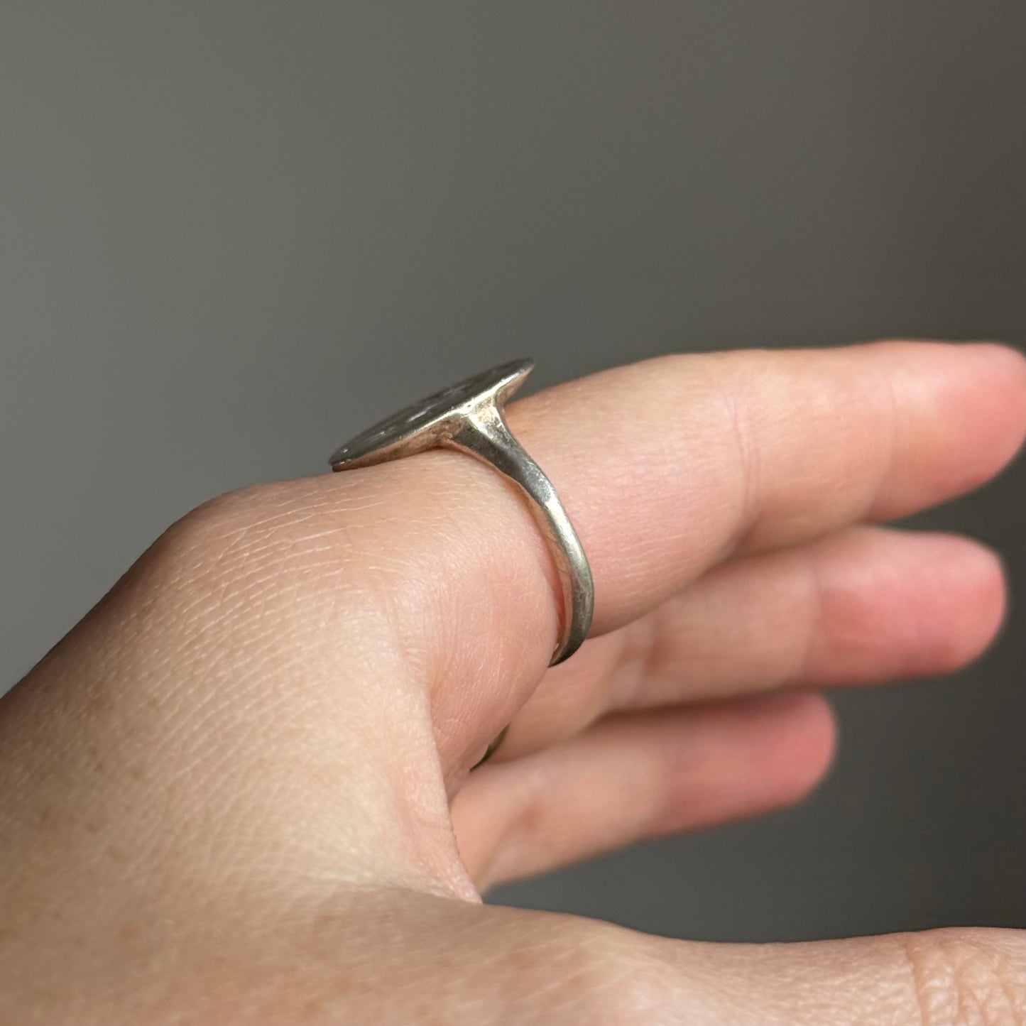 Sterling Silver Intaglio Signet Ring, Depicting Aphrodite and Eros Inspired by an Ancient Greek Original