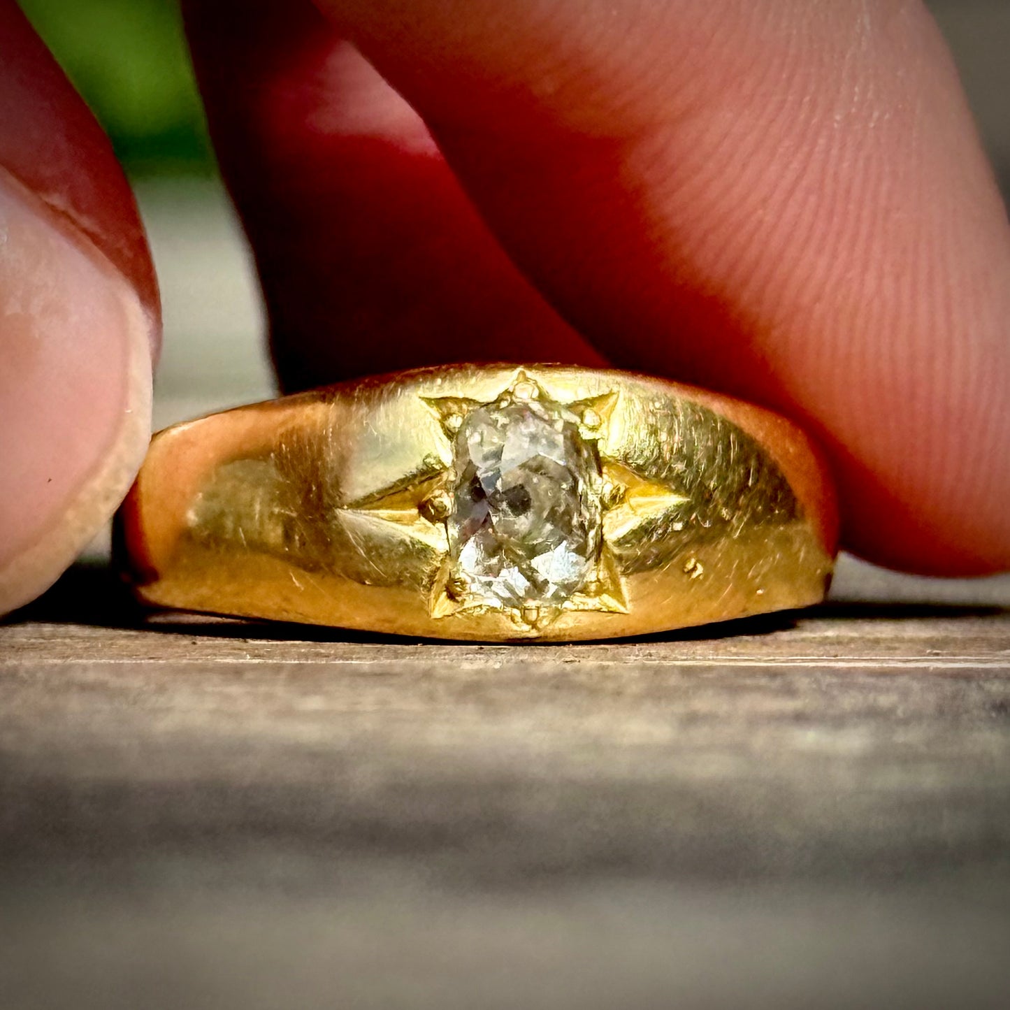 Victorian Oval Old Cut Ring in 18 Carat Gold; Circa 1880