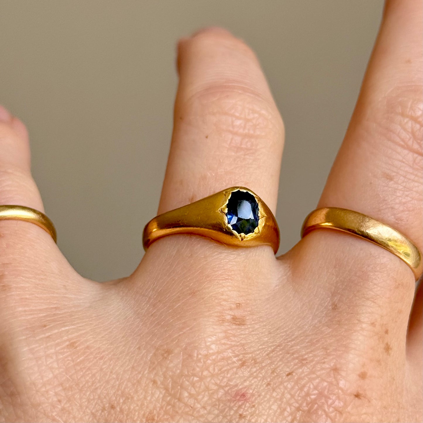 Victorian Sapphire Ring in 22 Carat Gold ; Circa 1880