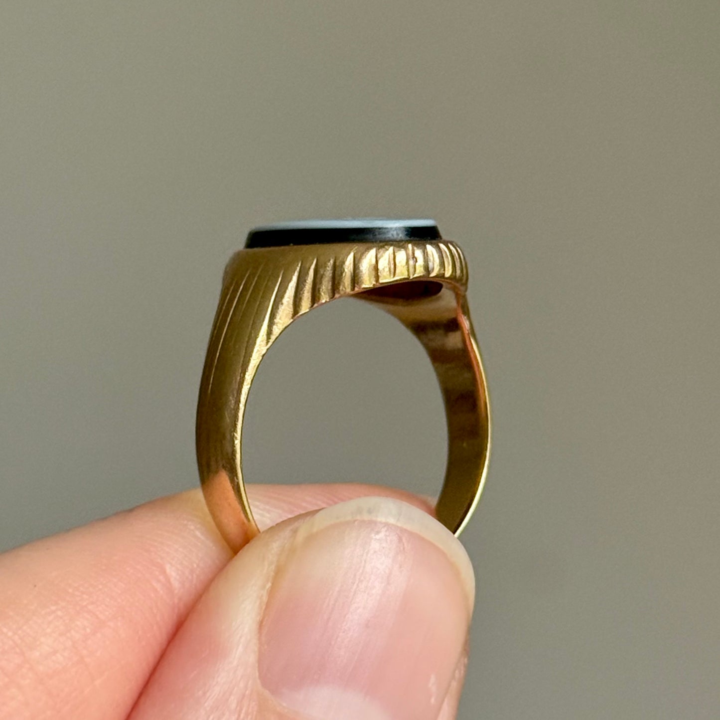 Antique Victorian Monogram Signet Ring in 18 Carat Gold; Circa 1890
