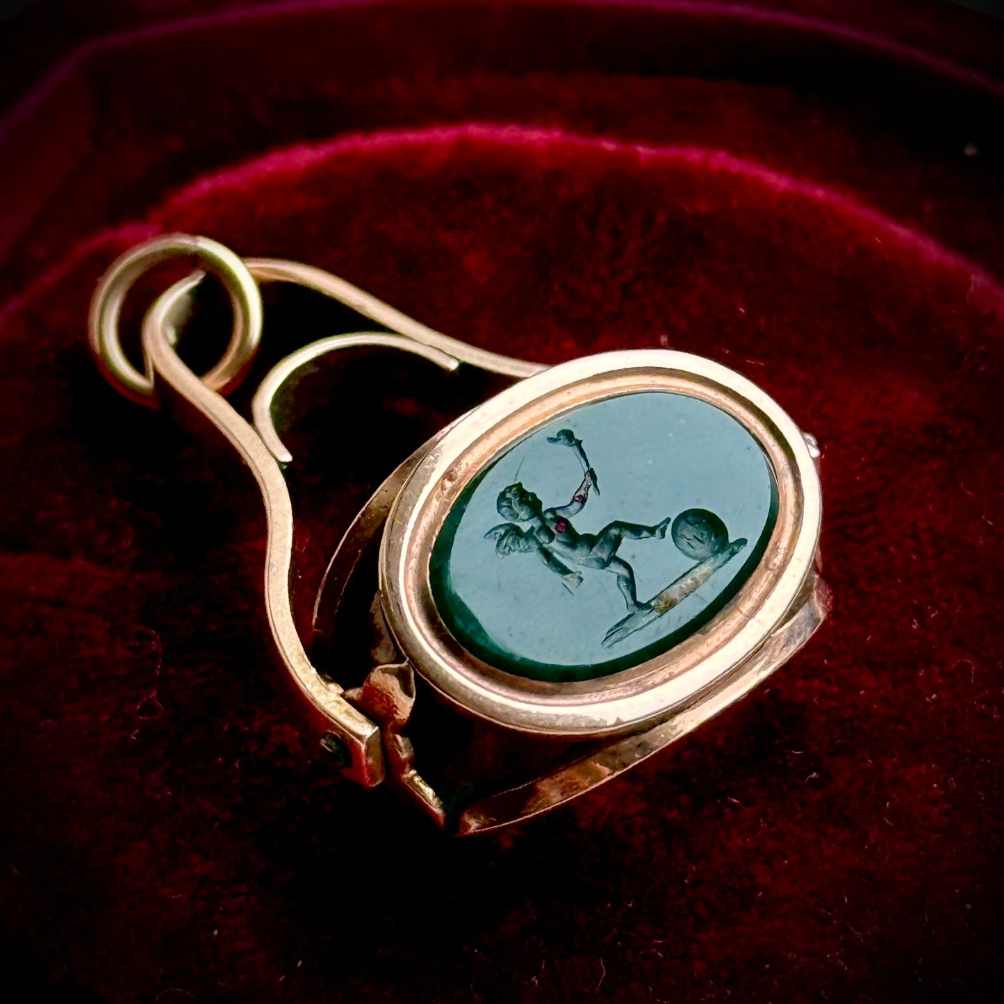 Antique Georgian Sentimental Intaglio Spinning Fob Pendant