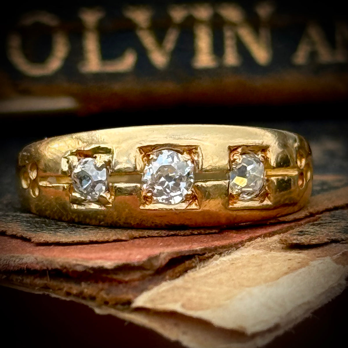 Antique Diamond Trilogy Ring in 18 Carat Gold circa 1883