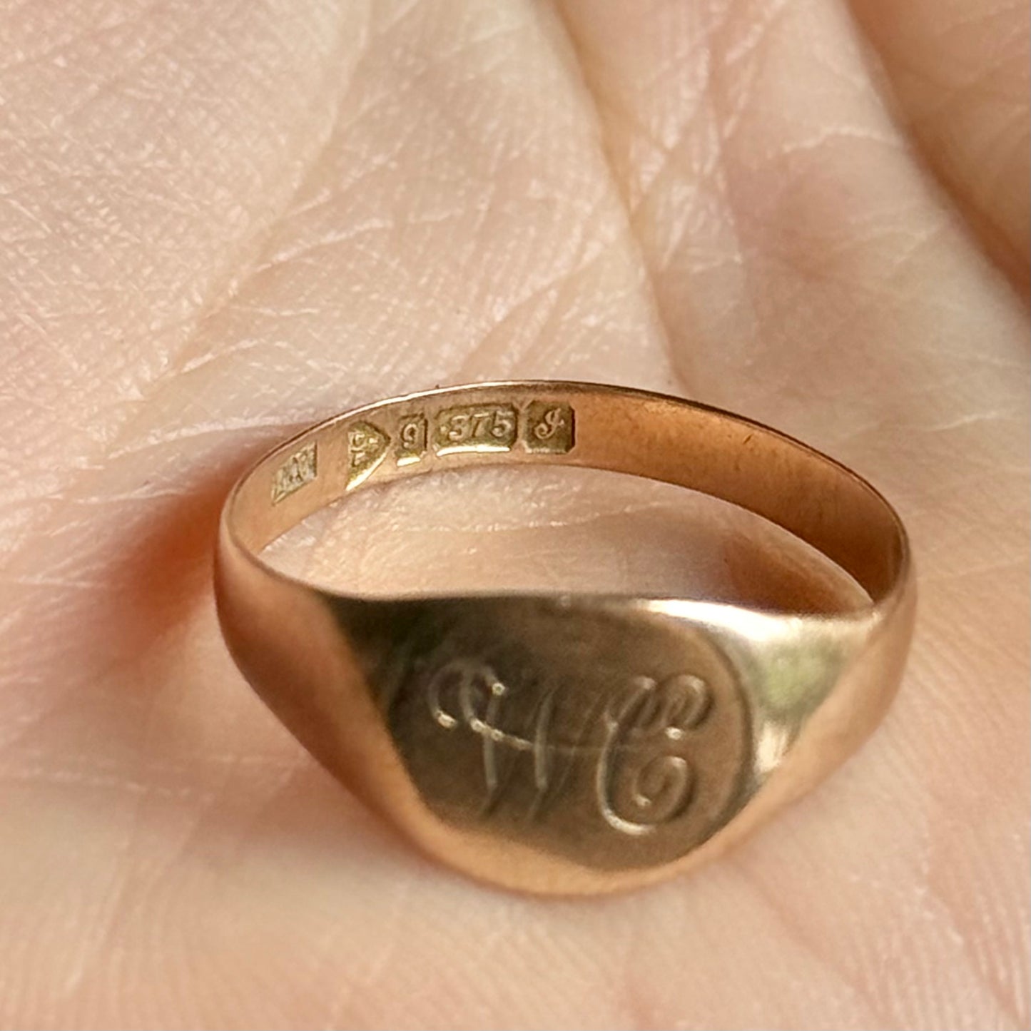 Antique Signet Ring in 9 Carat Rose Gold; Circa 1909