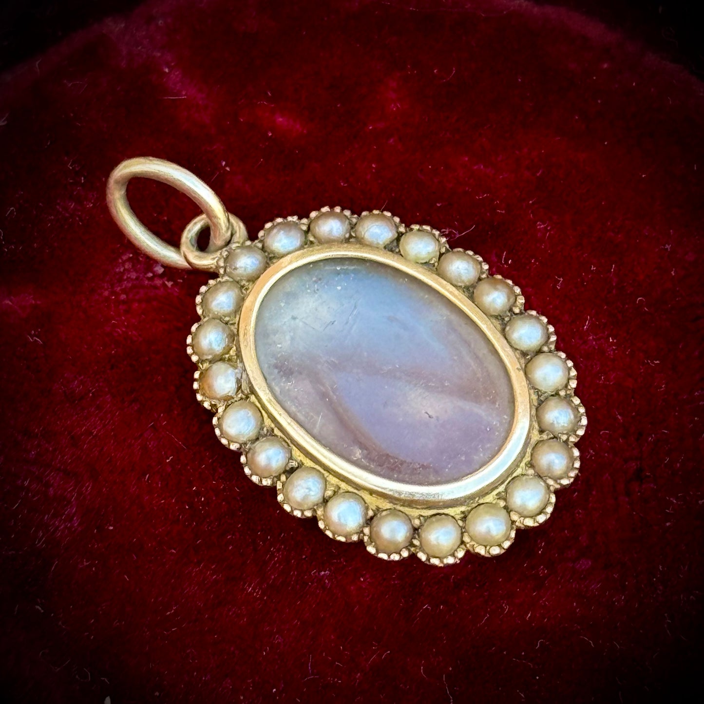 Antique Victorian Pearl Locket Pendant in 9 Carat Gold