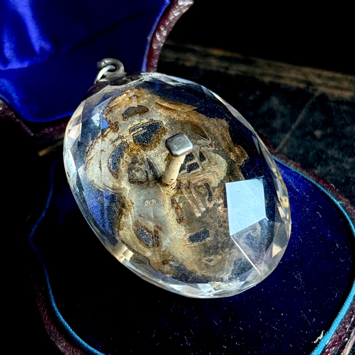 Victorian Rock Crystal & Silver Monogram Pendant; Circa 1860