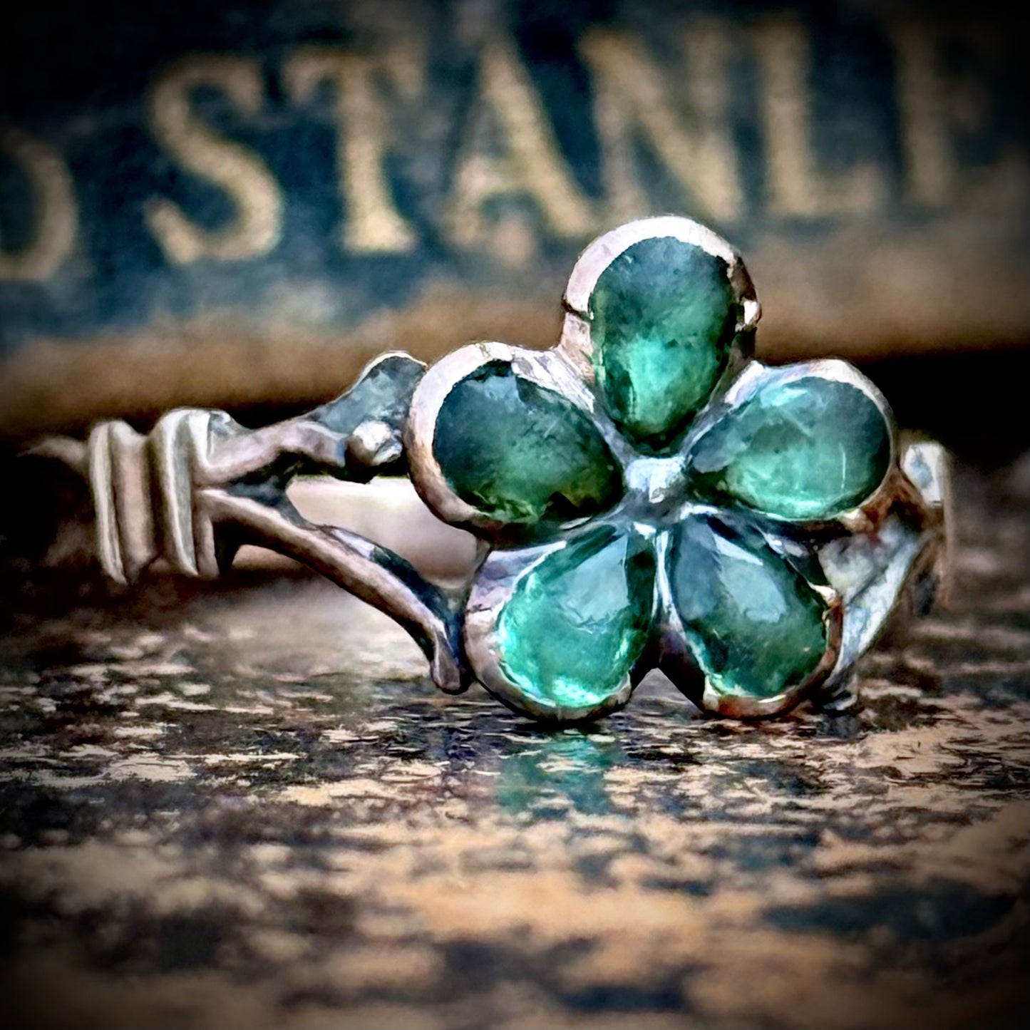 Antique Victorian Paste Pansy Ring