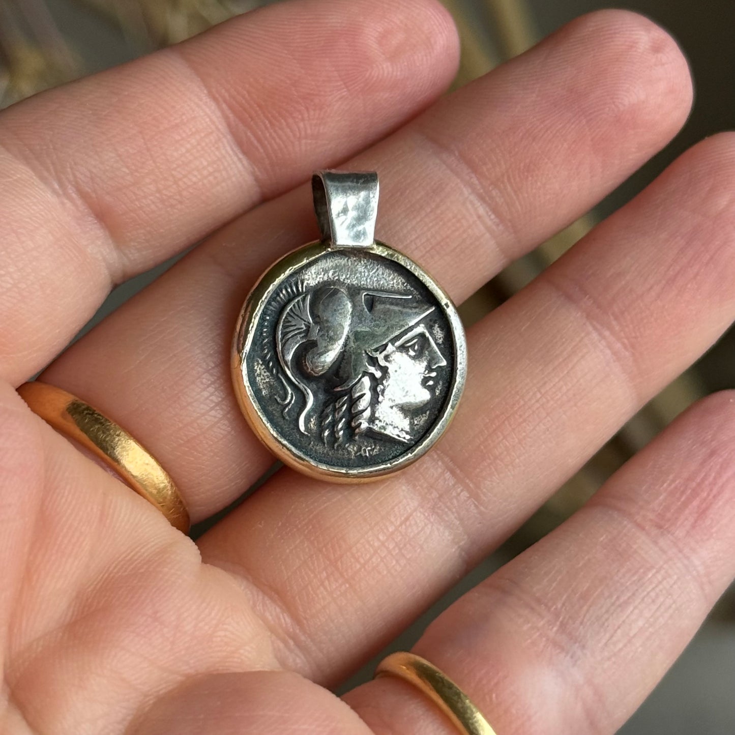 Goddess Athena Coin Pendant