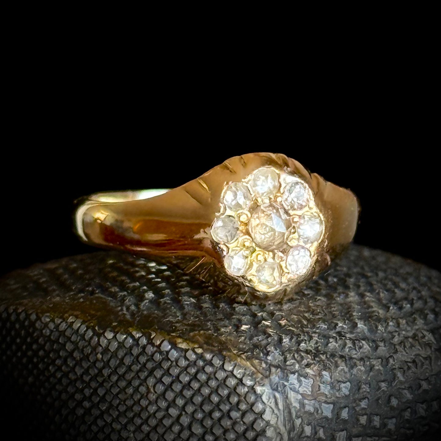 Antique Victorian Diamond Cluster Ring; Circa 1880