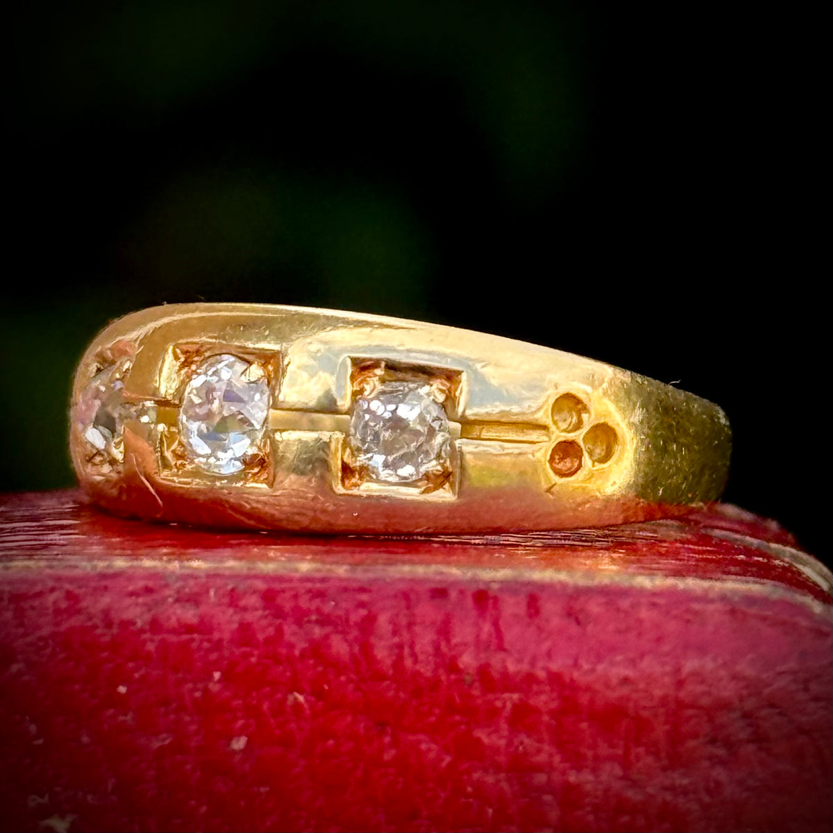 Antique Diamond Trilogy Ring in 18 Carat Gold circa 1883