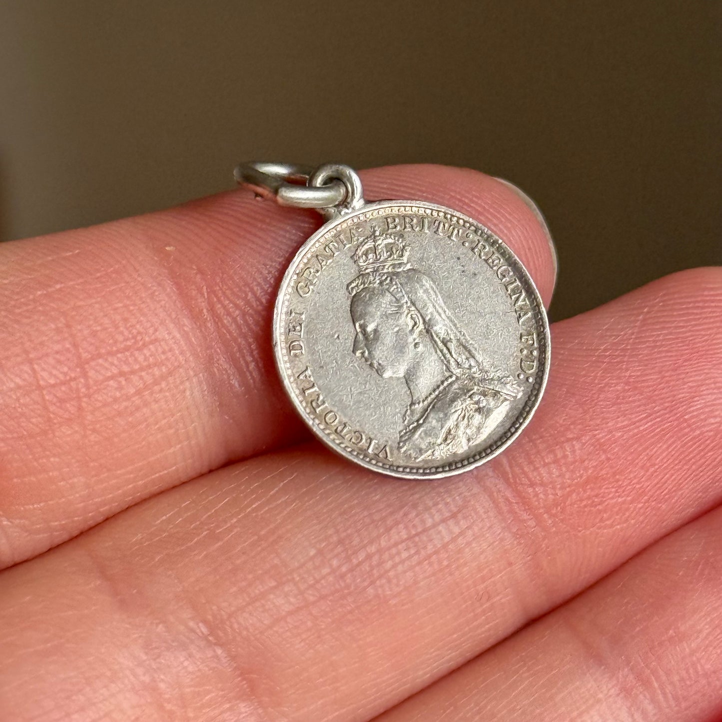 Victorian Love Token 'Mother' Coin Pendant; Circa 1870