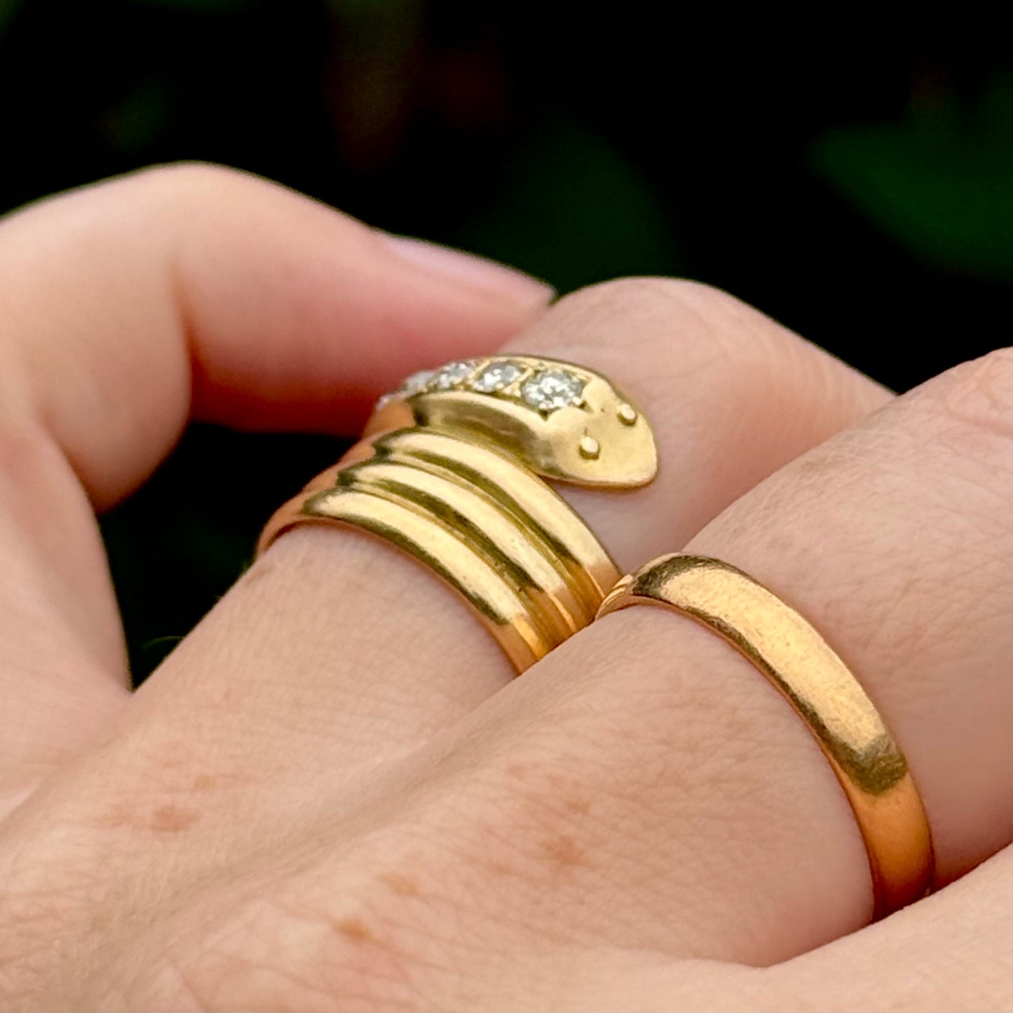 Superb Antique Diamond Snake Ring in 18 Carat Gold; Circa 1912