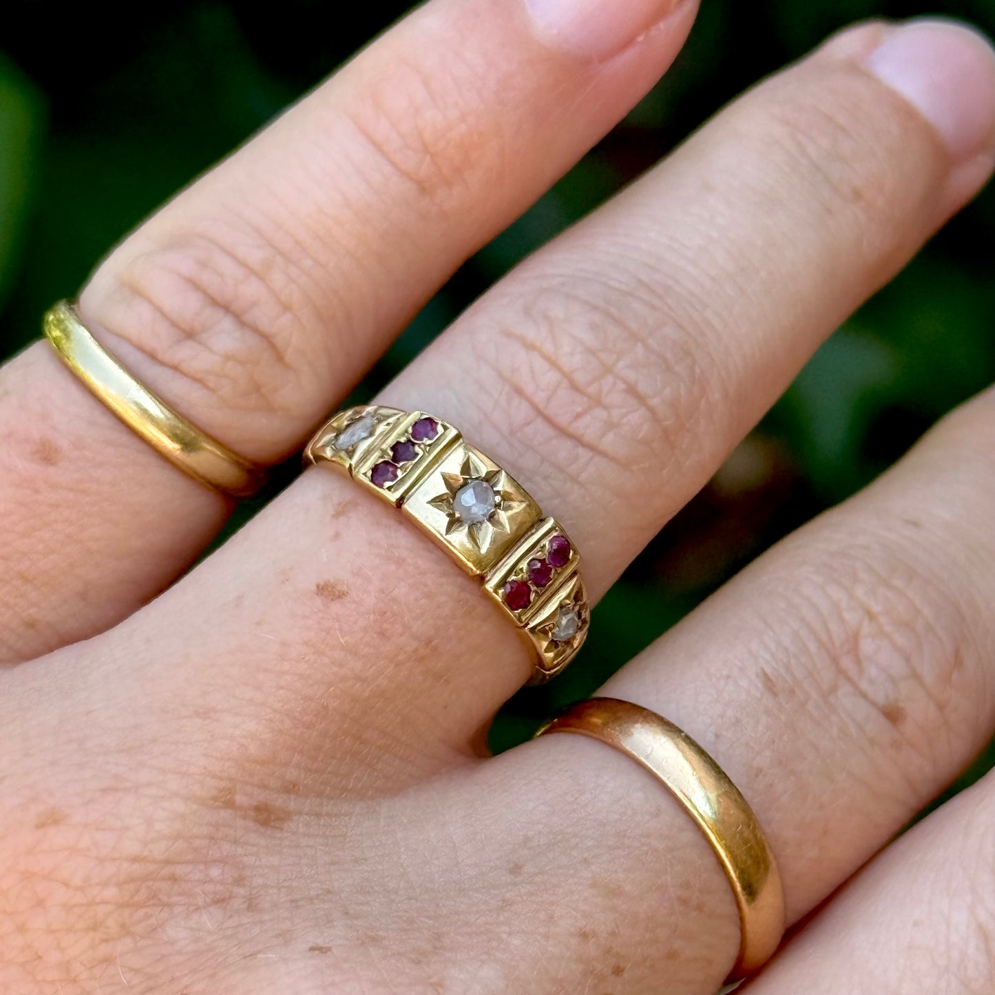 Antique Victorian Ruby & Diamond Ring; Circa 1890