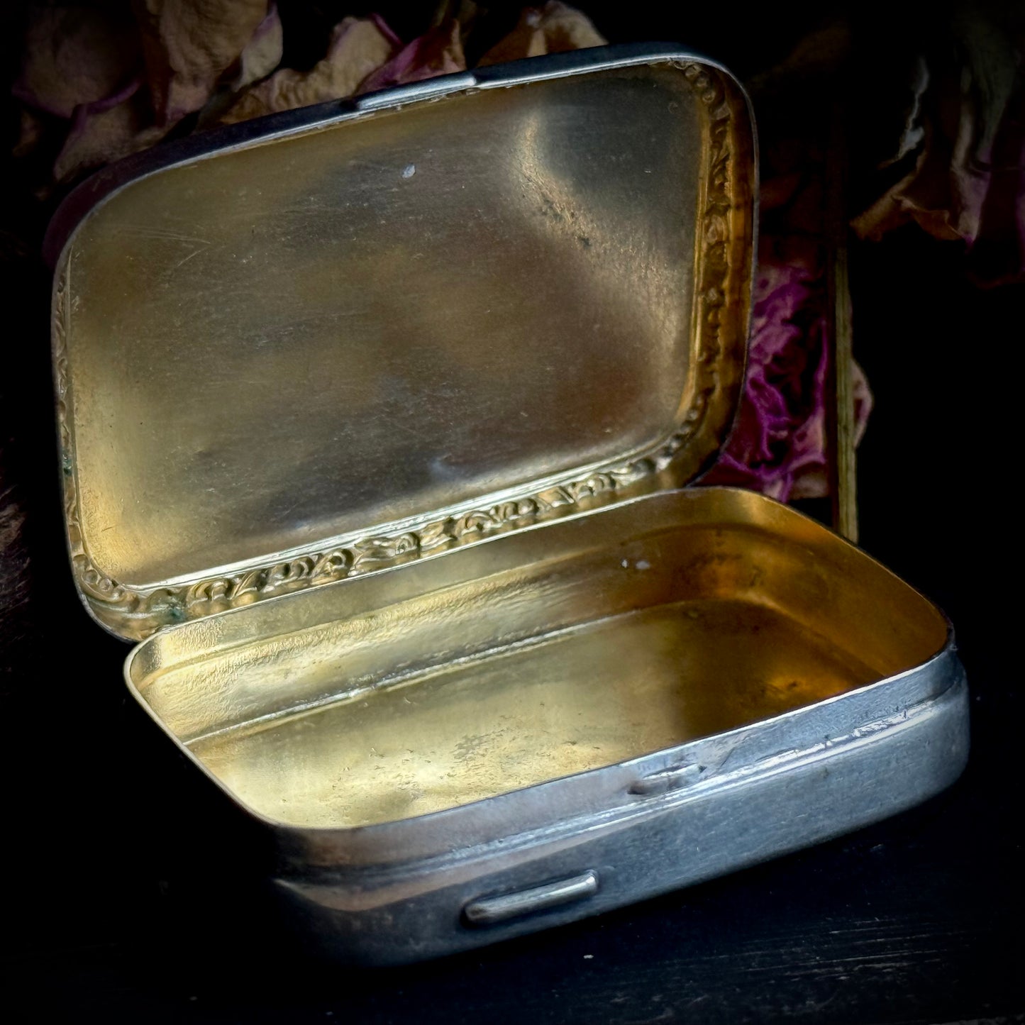 Antique Shibayama Trinket Box in Sterling Silver