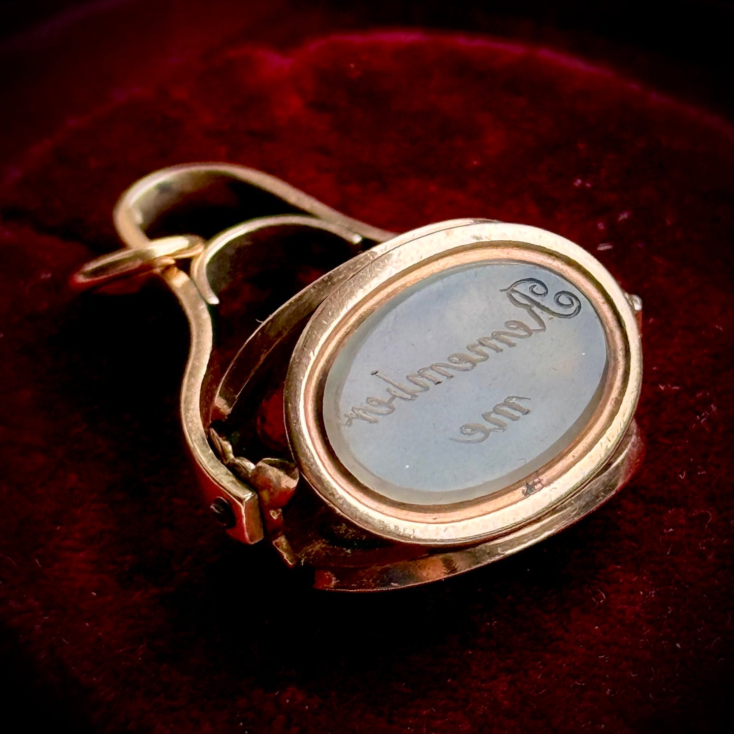 Antique Georgian Sentimental Intaglio Spinning Fob Pendant