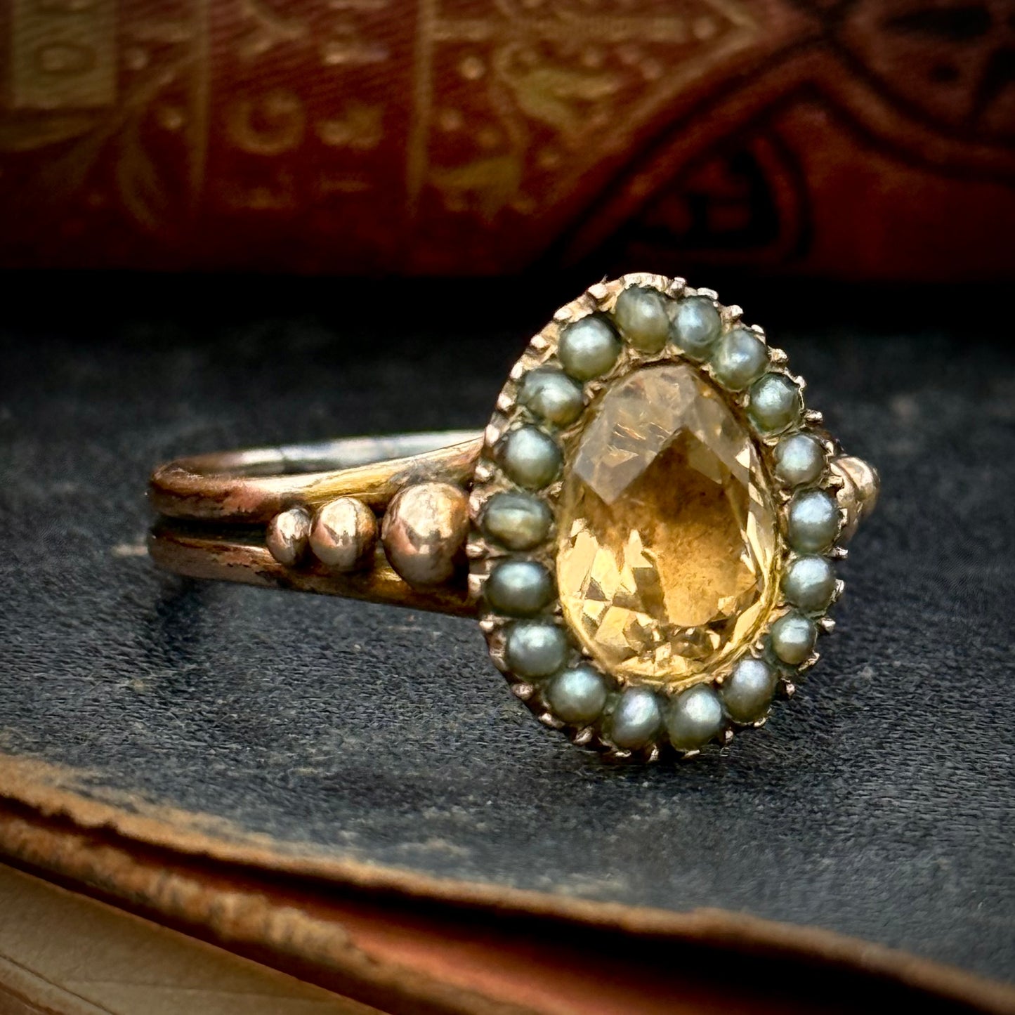 Antique Georgian Foil Back Paste Halo Ring