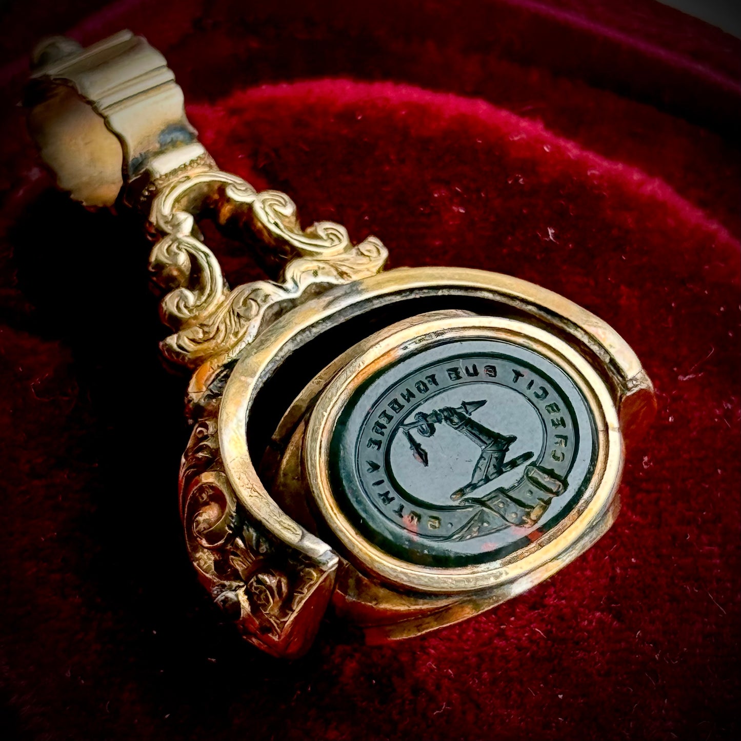 Antique Victorian Spinning Intaglio 'Ada' Fob
