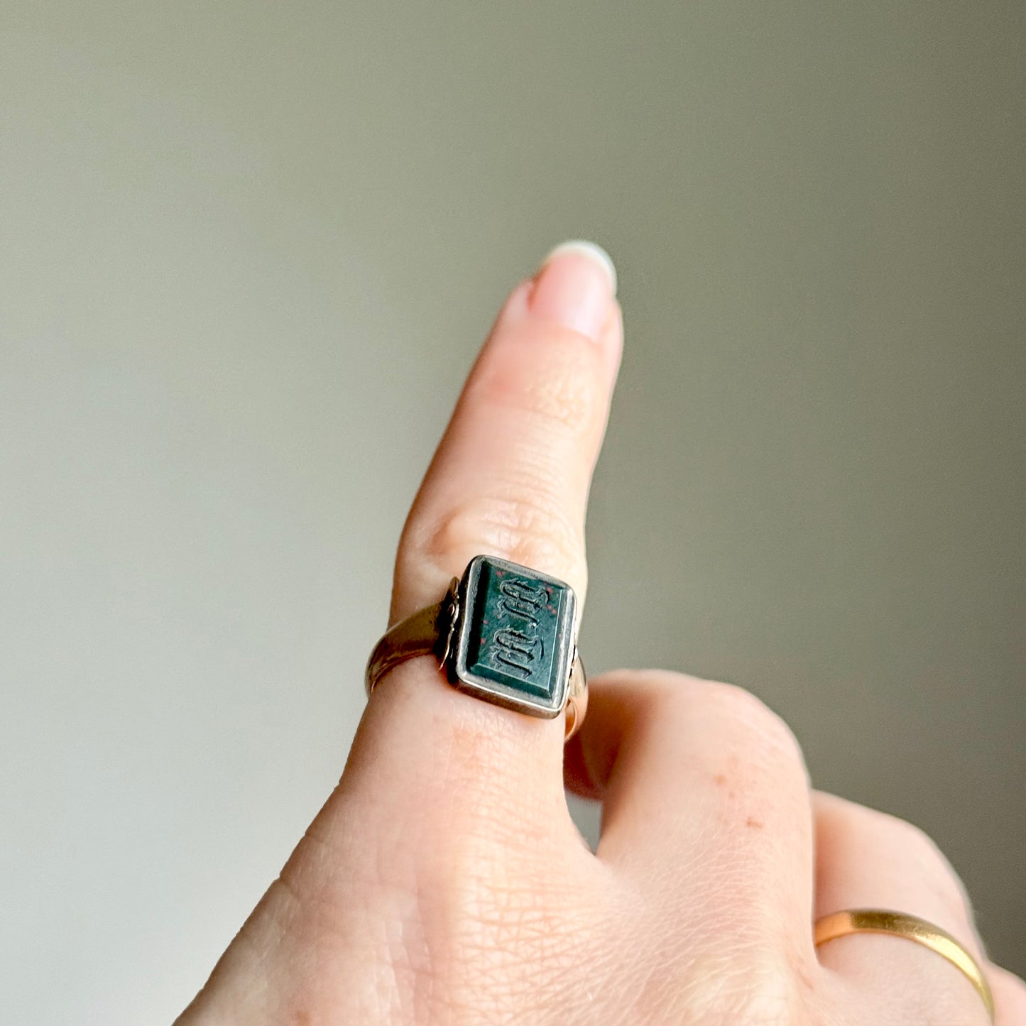 Rare Georgian Bloodstone Swivel Intaglio Ring; Heron-Maxwell Provenance