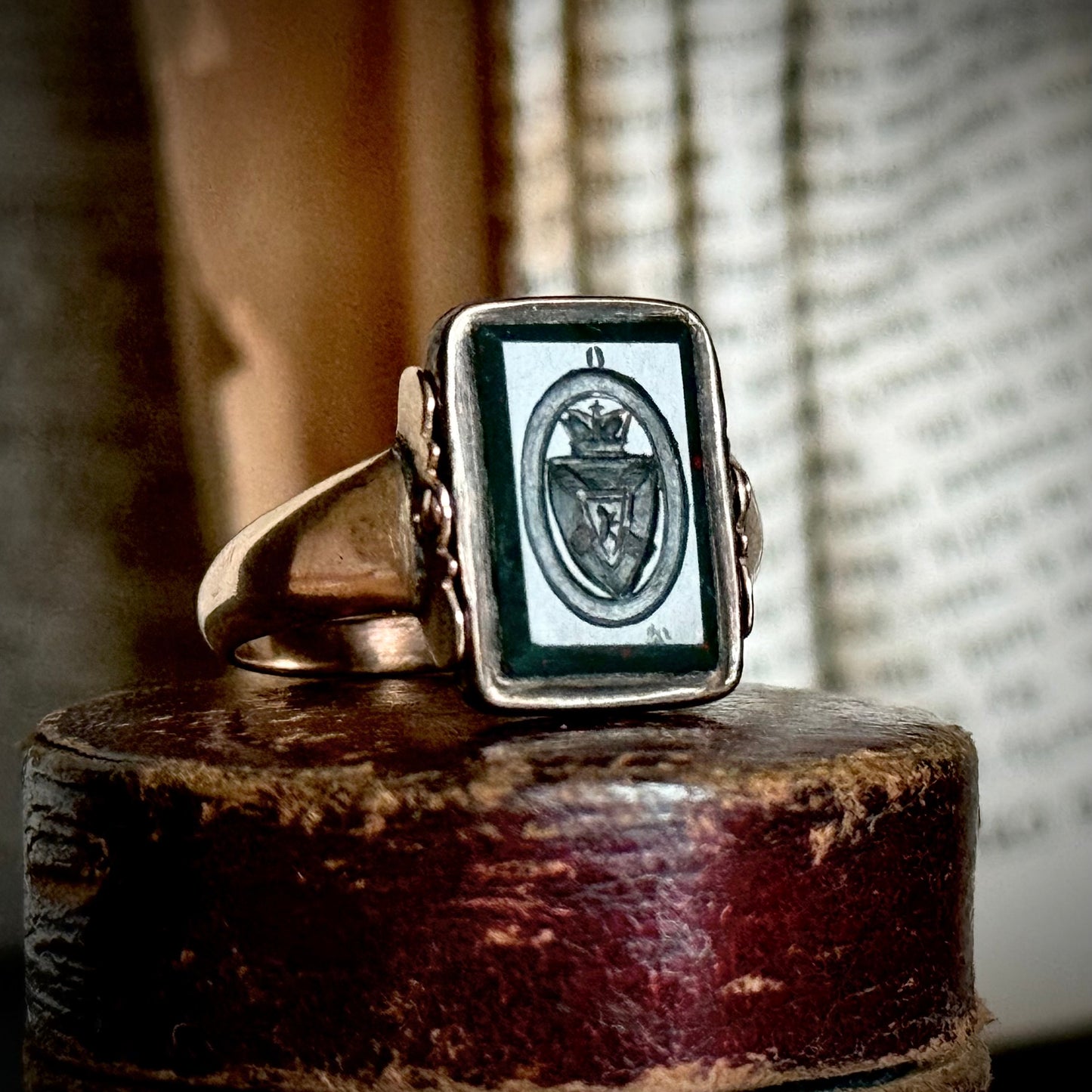 Rare Georgian Bloodstone Swivel Intaglio Ring; Heron-Maxwell Provenance