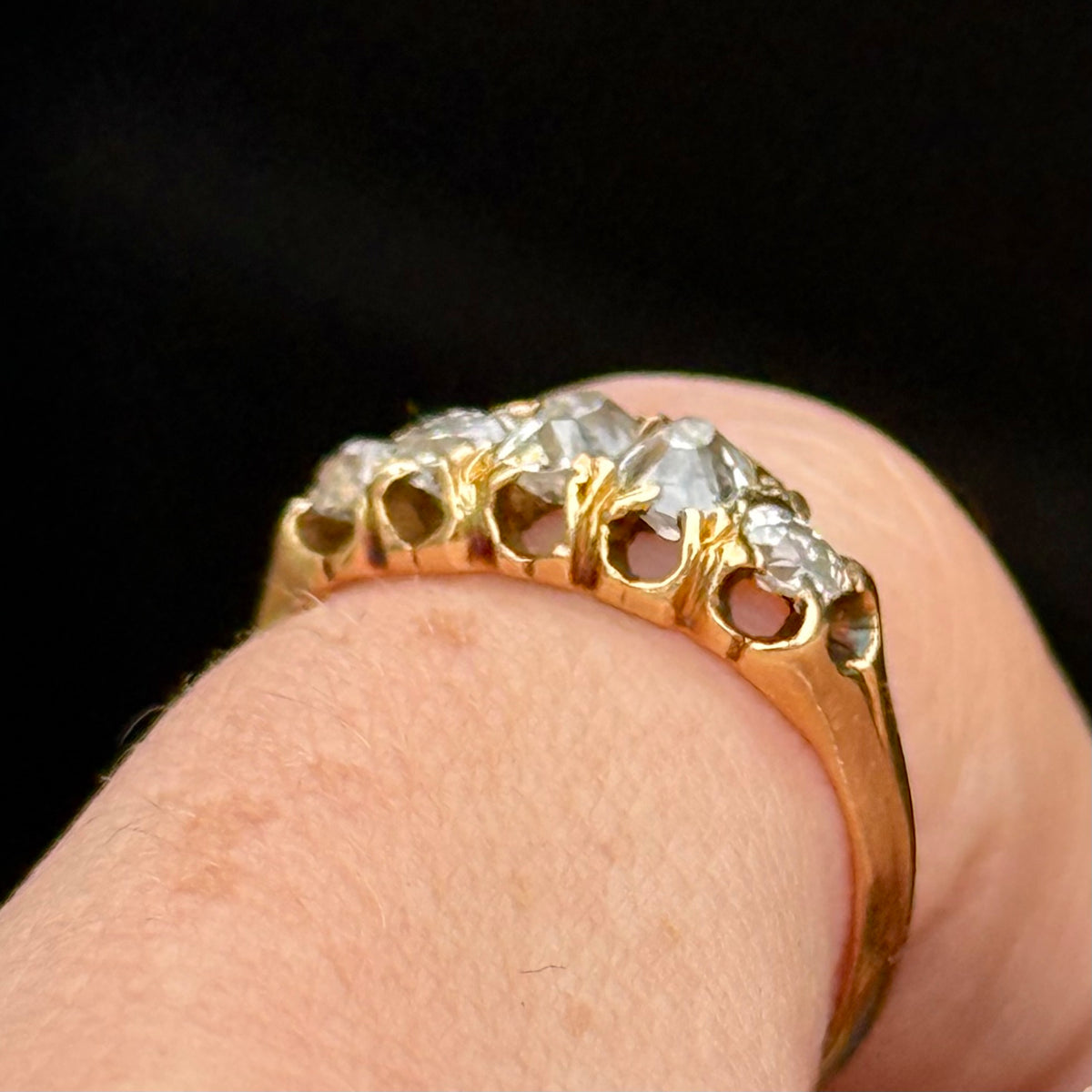 Antique Five Stone Diamond Ring in 18 Carat Gold; Circa 1880