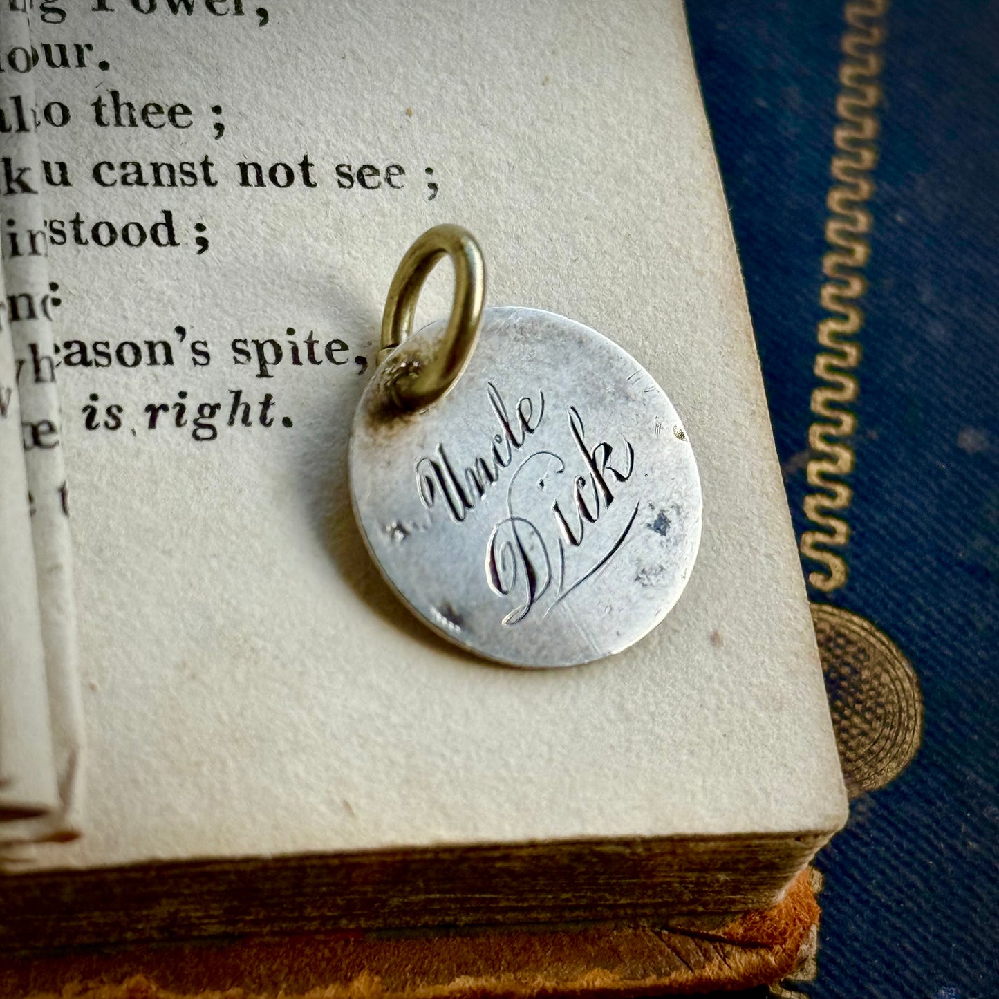 Victorian Love Token 'Uncle Dick' Coin Pendant; Circa 1860